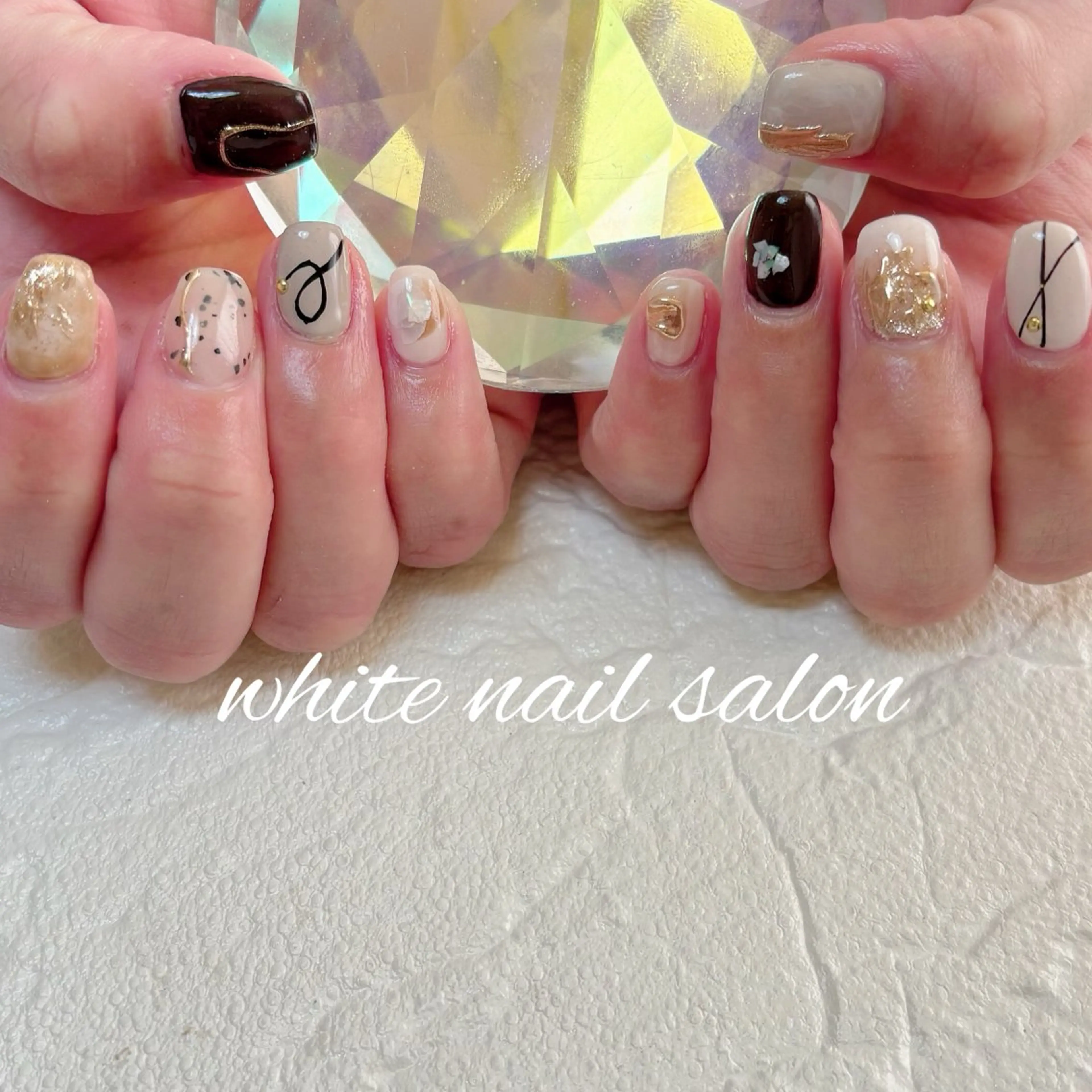 ネイル フットネイル 持ち込み ハンドネイル white nail salonのネイルデザイン