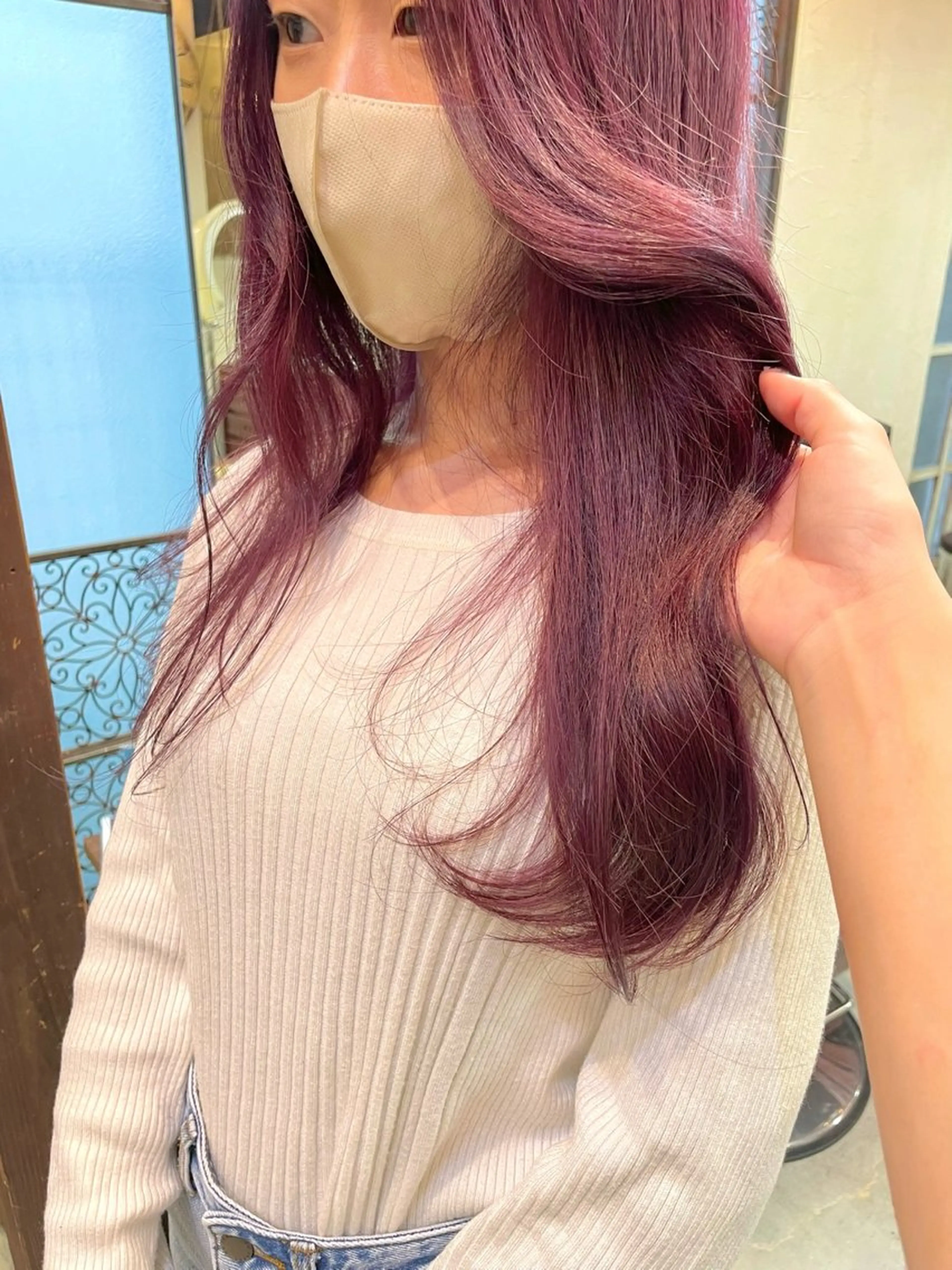 ロング カラー Luce横浜店所属・yuu 🪴 透明感 カラー/メンズパーマのヘアスタイル