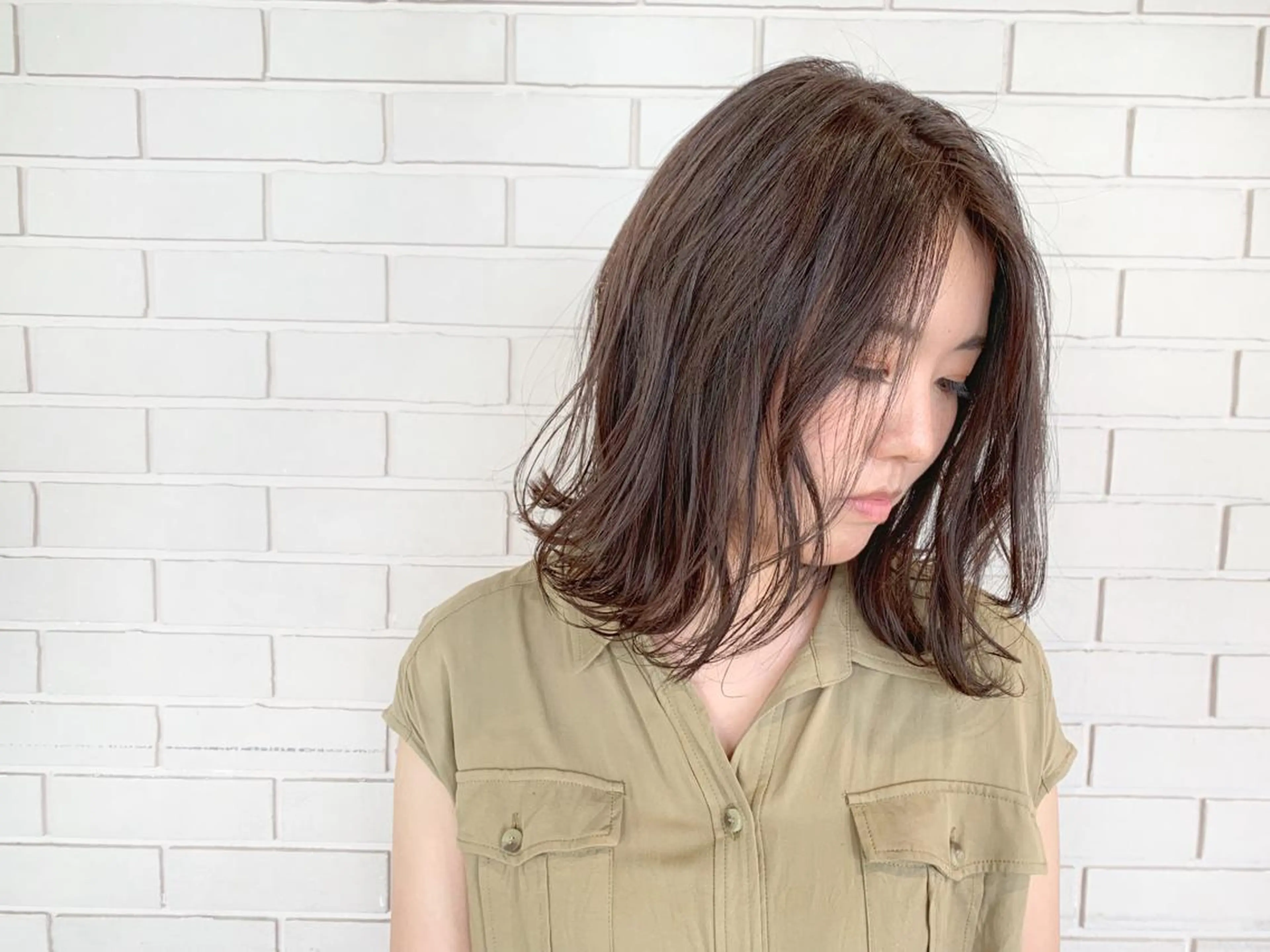 ミディアム カラー ヘアアレンジ 杉村 未来のヘアスタイル