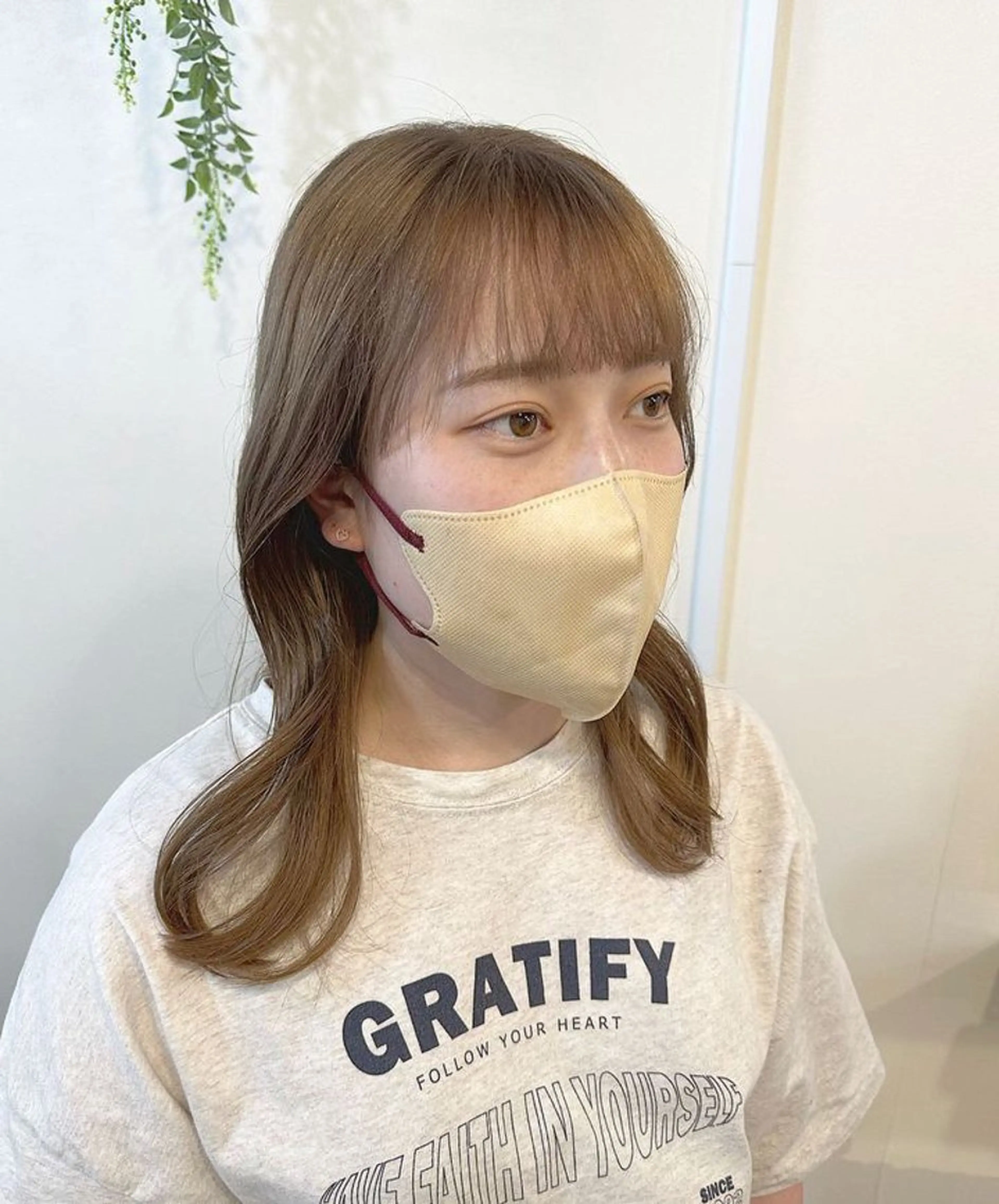 カラー ベージュカラー ブリーチ ケアブリーチ ミルクティーベージュ Sherry/R 三川町　木村祐里奈のヘアスタイル