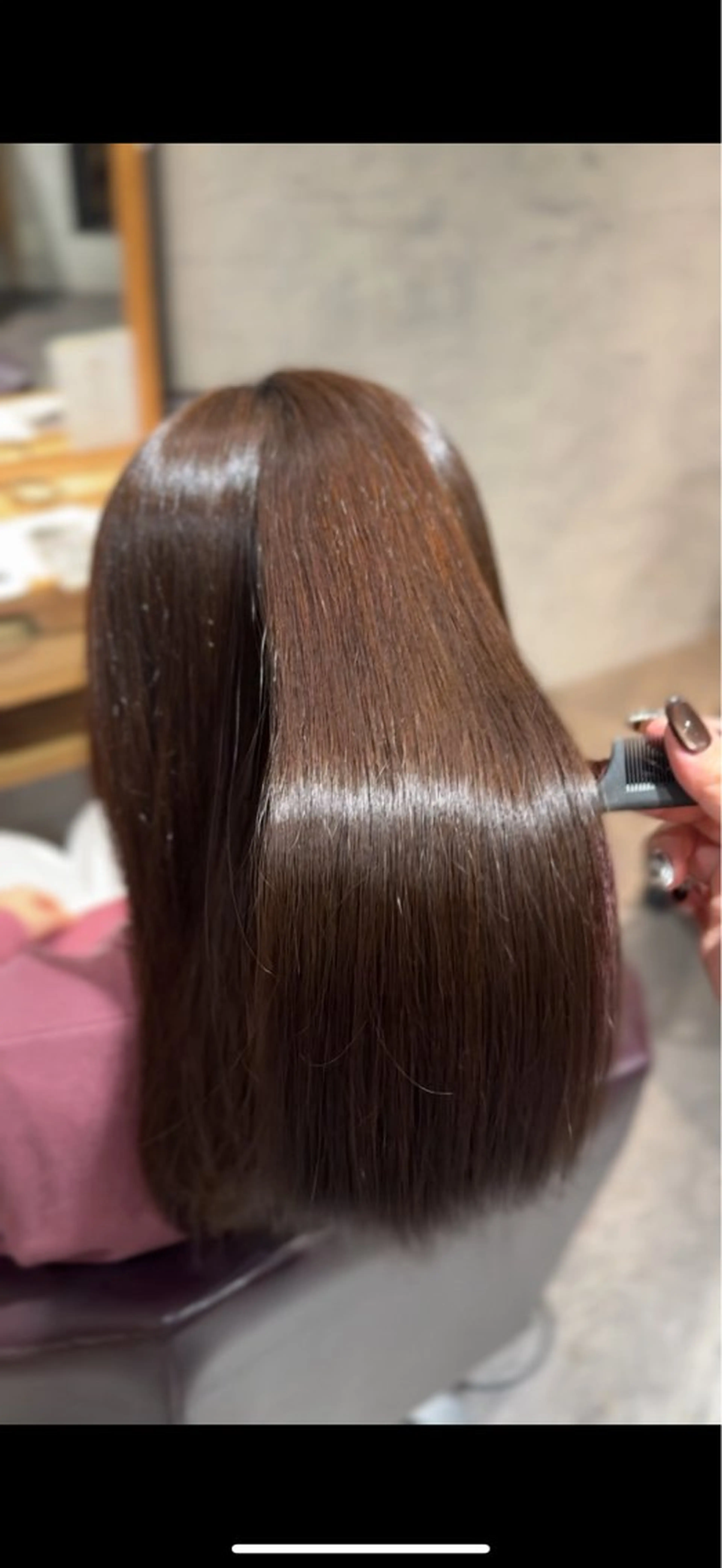 セミロング パーマ カット 縮毛矯正 Afinar 乃空(ノア)のヘアスタイル