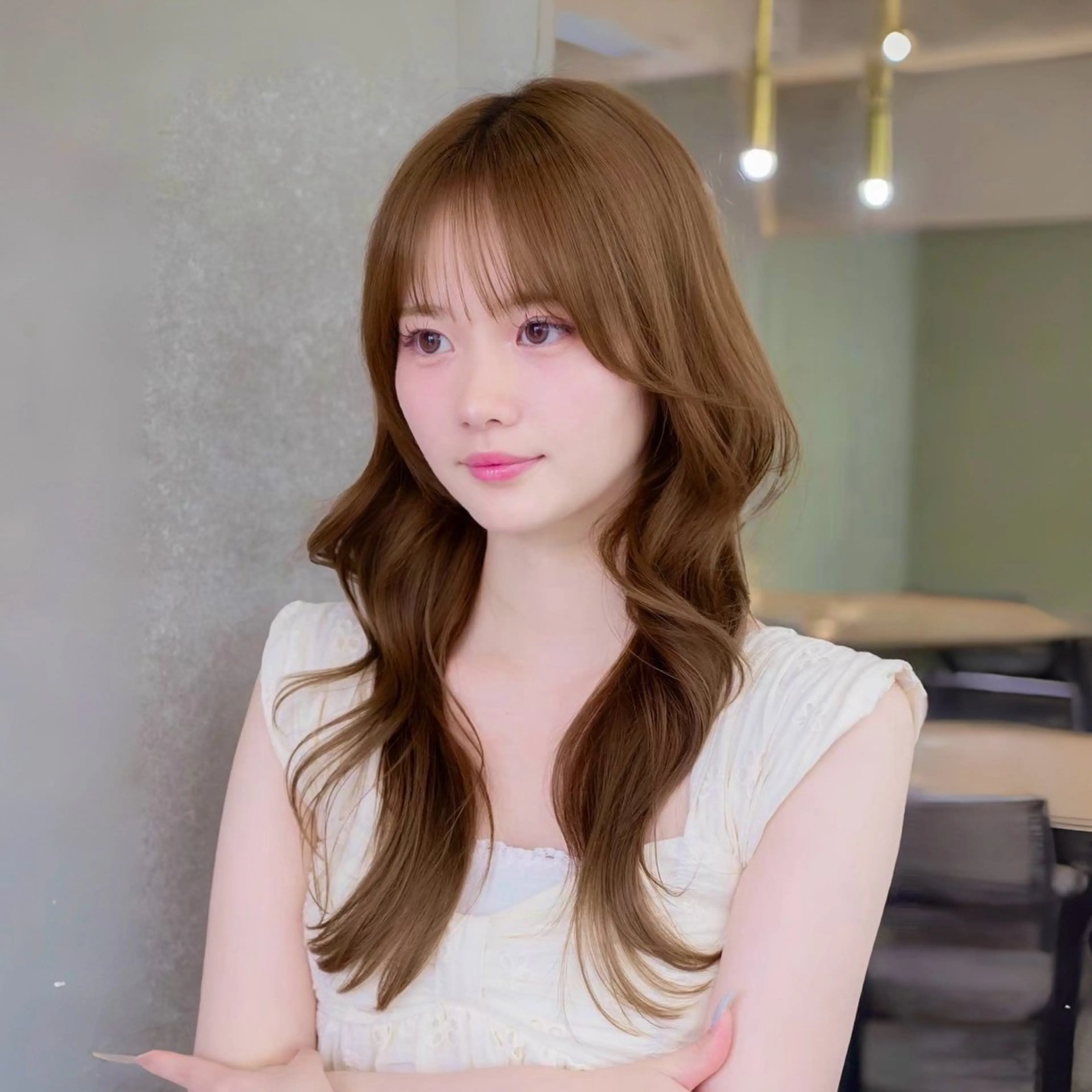 ロング カラー カット ヘアカラー トリートメント 髪質改善|透明 感カラー🩵レイヤーのヘアスタイル