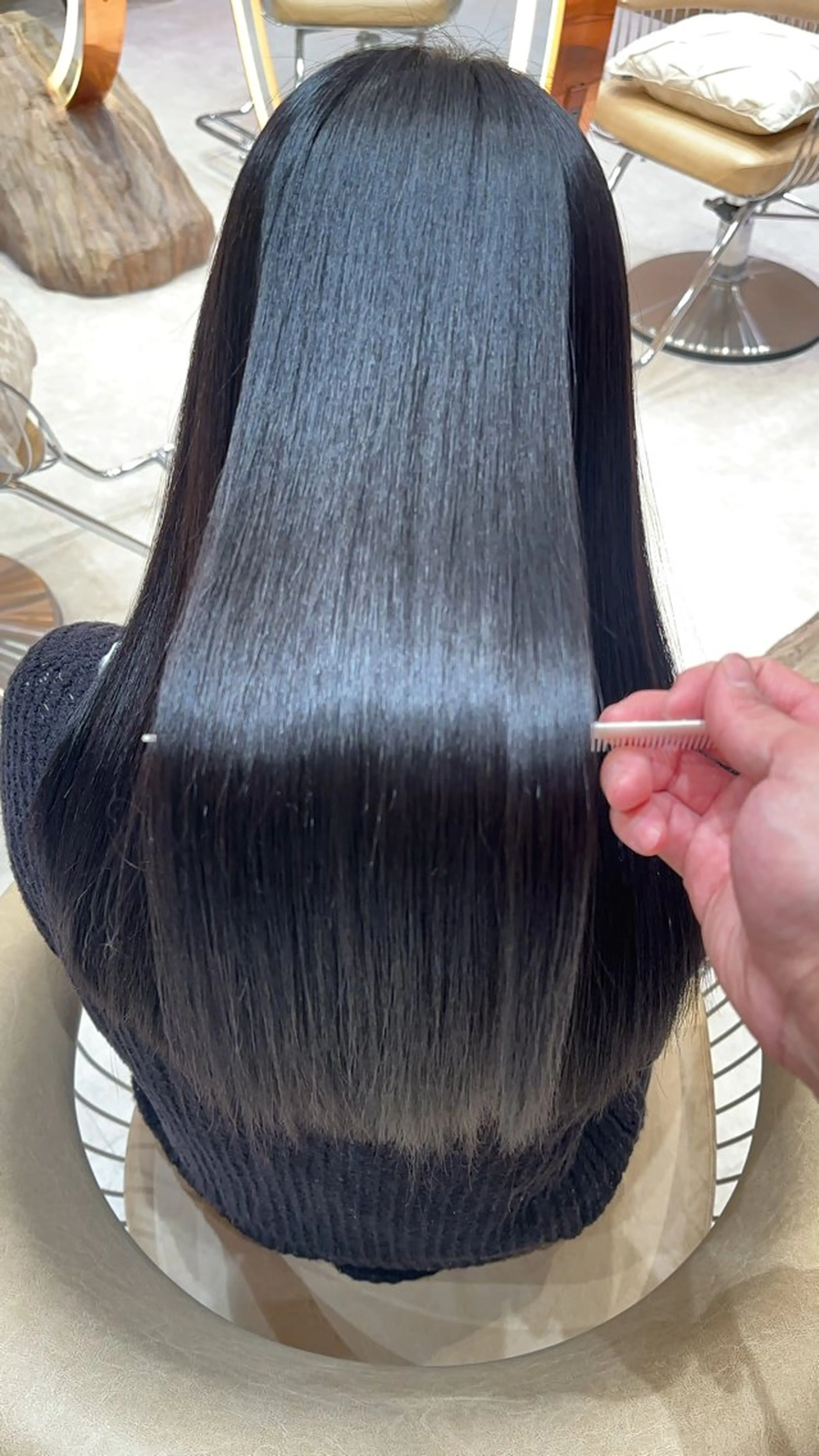 ロング カット ヘアカラー 縮毛矯正 レイヤー❣️縮毛矯正 川村利幸のヘアスタイル