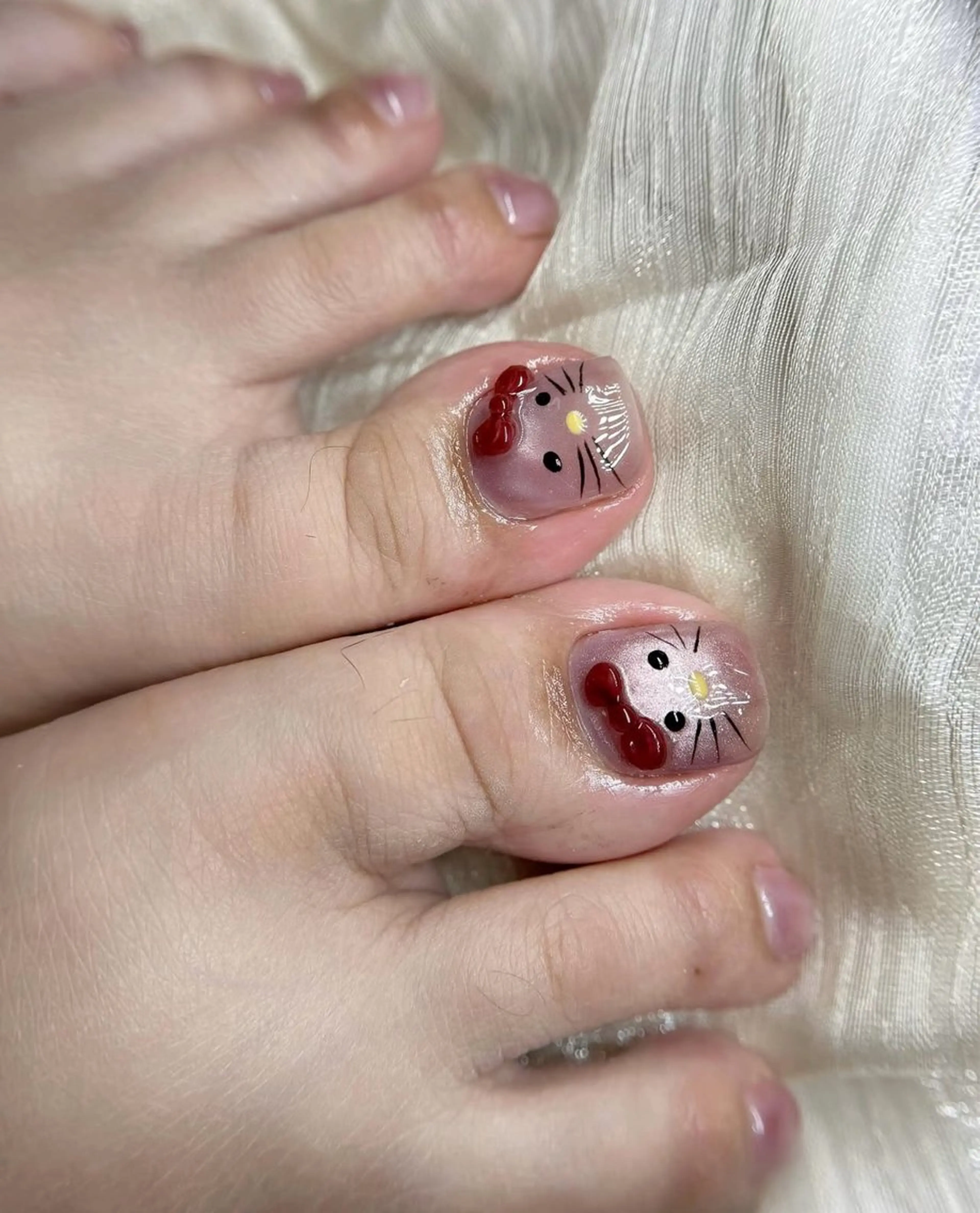 ネイル オーロラネイル 長さ出し フットネイル フレンチネイル ジェルネイル フットネイル sora ❄️のネイルデザイン