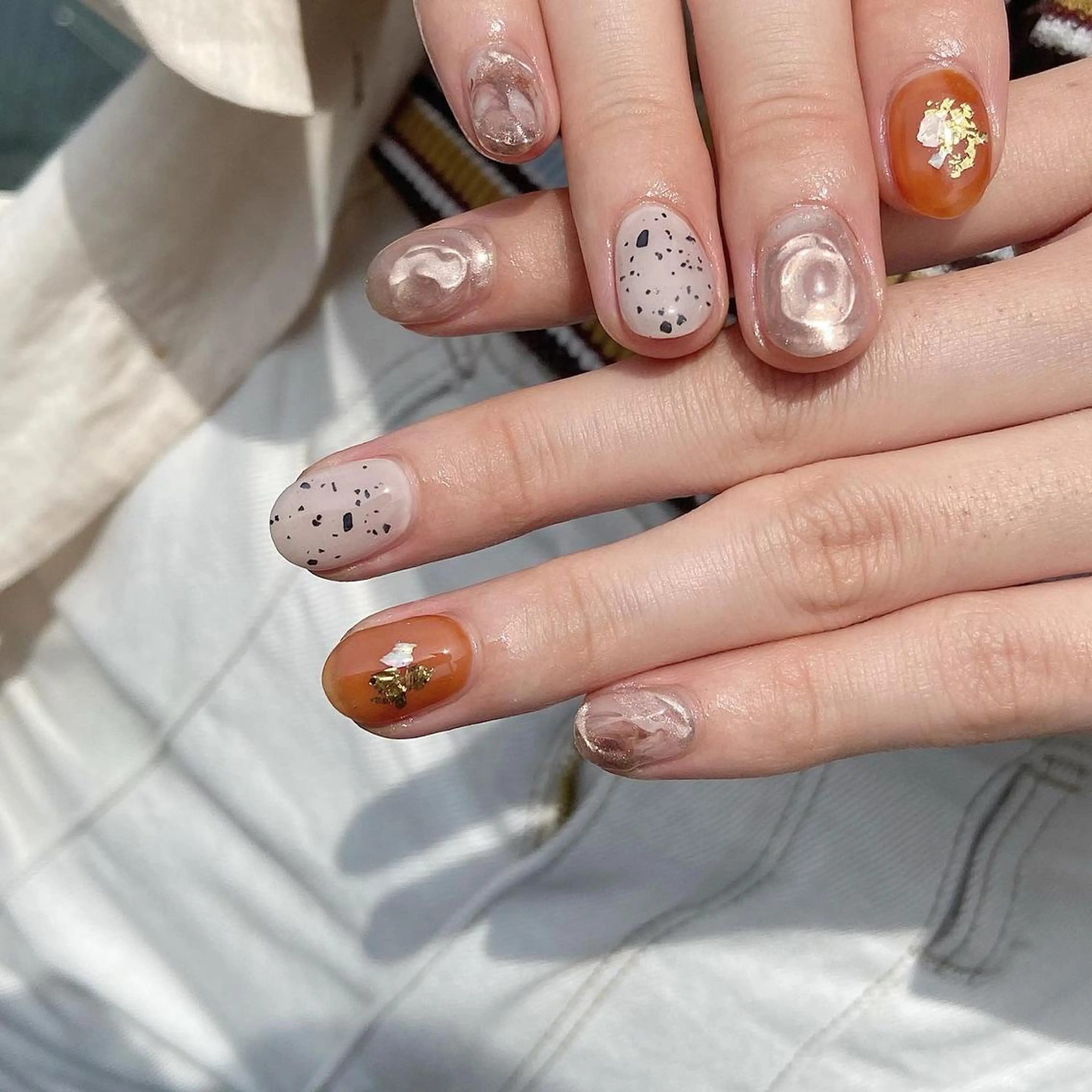 ネイル ハンドネイル 𝕄𝕚𝕪𝕦🤍 自由が丘⌇パラジェルのネイルデザイン