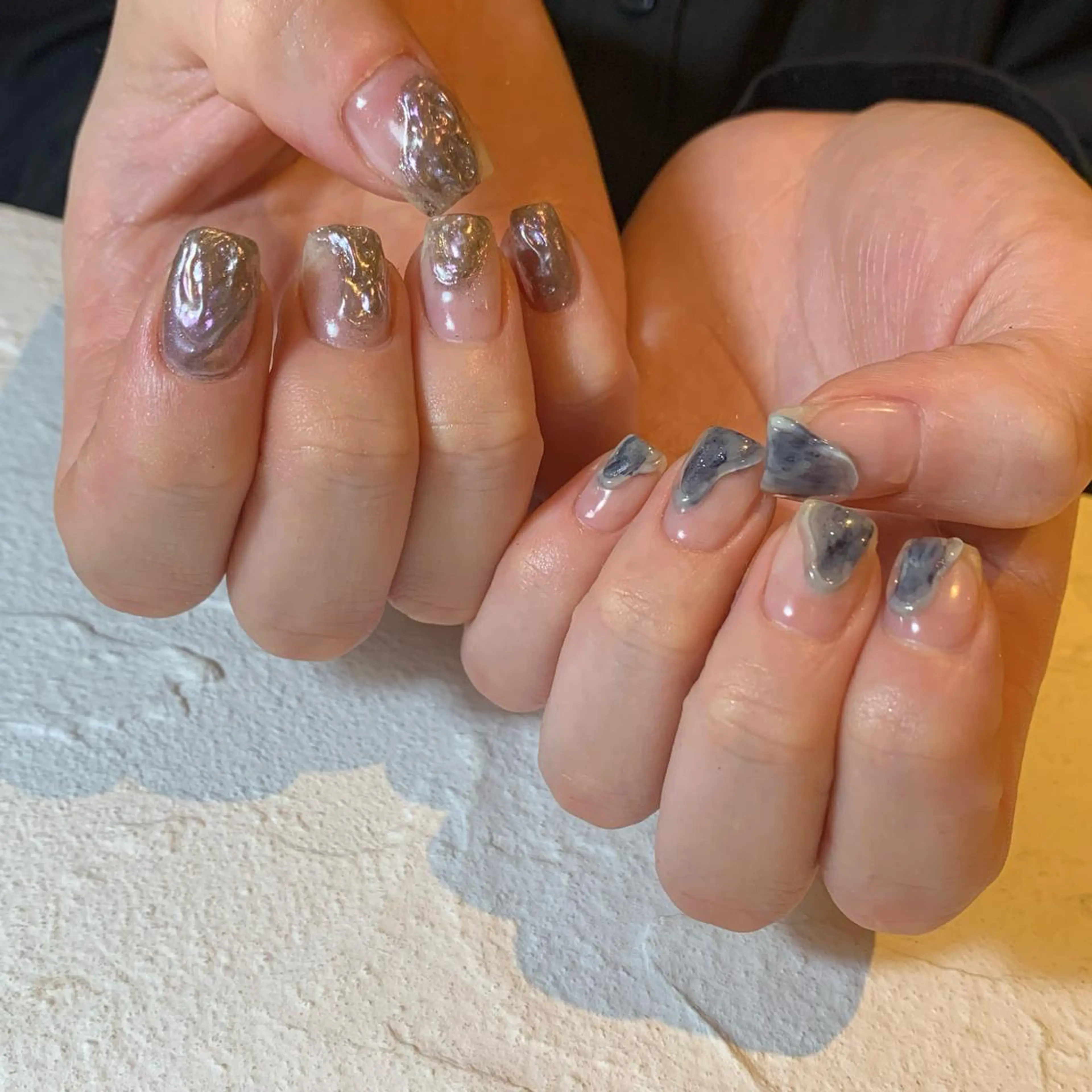 ネイル ミラーネイル ニュアンスネイル 山本 理紗子のネイルデザイン