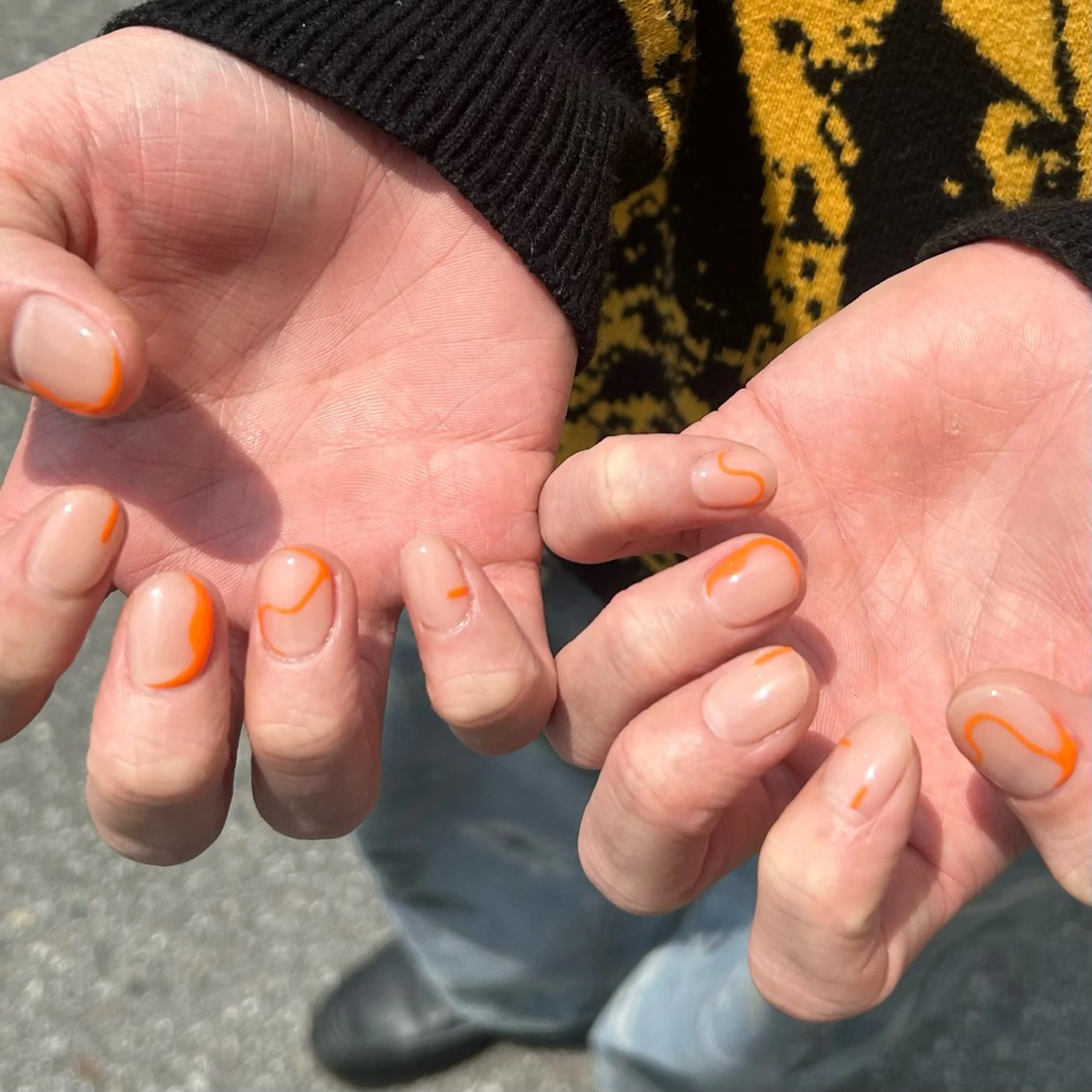 ネイル 韓国ネイル オレンジ 夏ネイル s sのネイルデザイン