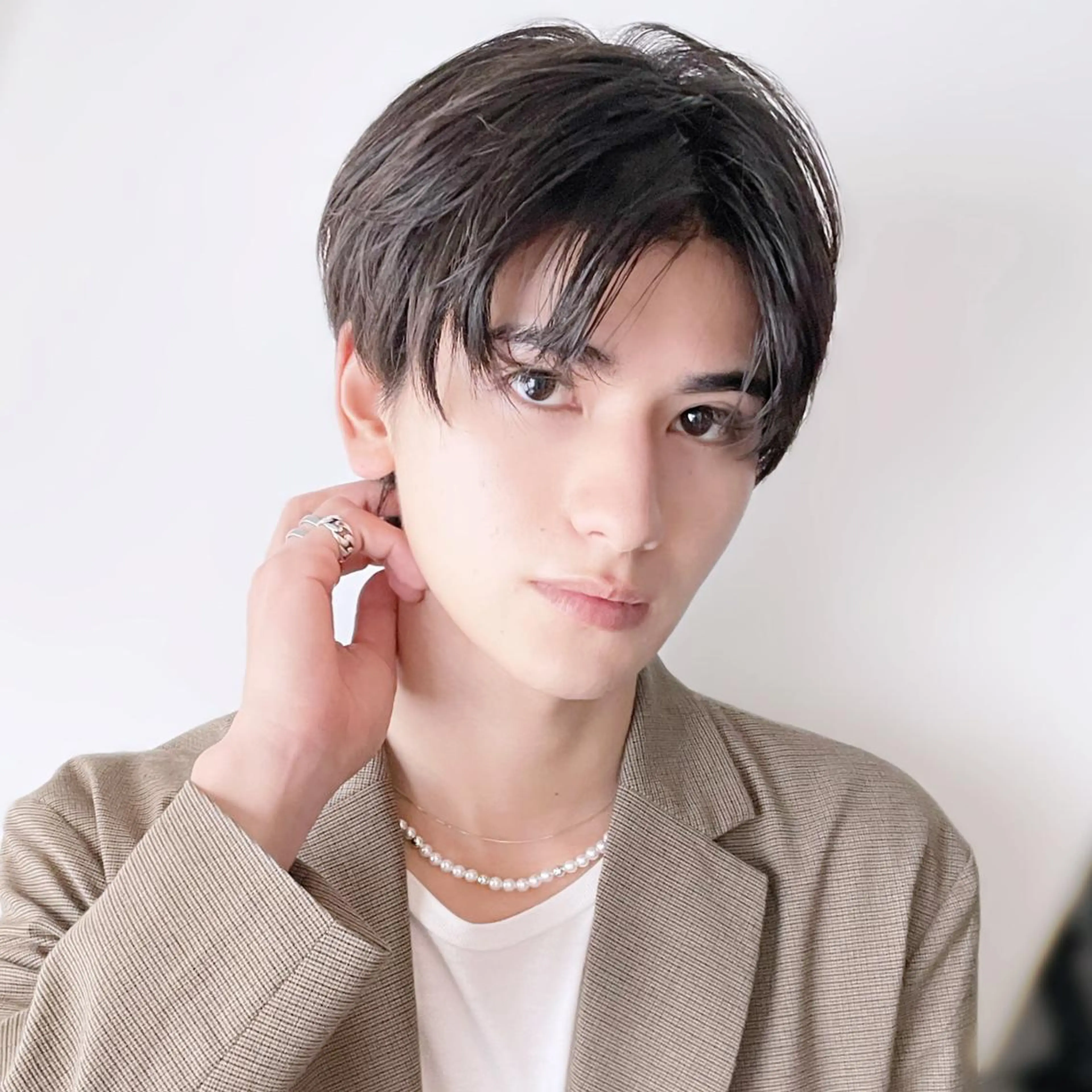 メンズ カラー ショート パーマ ヘアアレンジ メンズ韓国風 韓国マッシュ マッシュ 韓国風ヘア カット ITbyALBUM 中野店のヘアスタイル