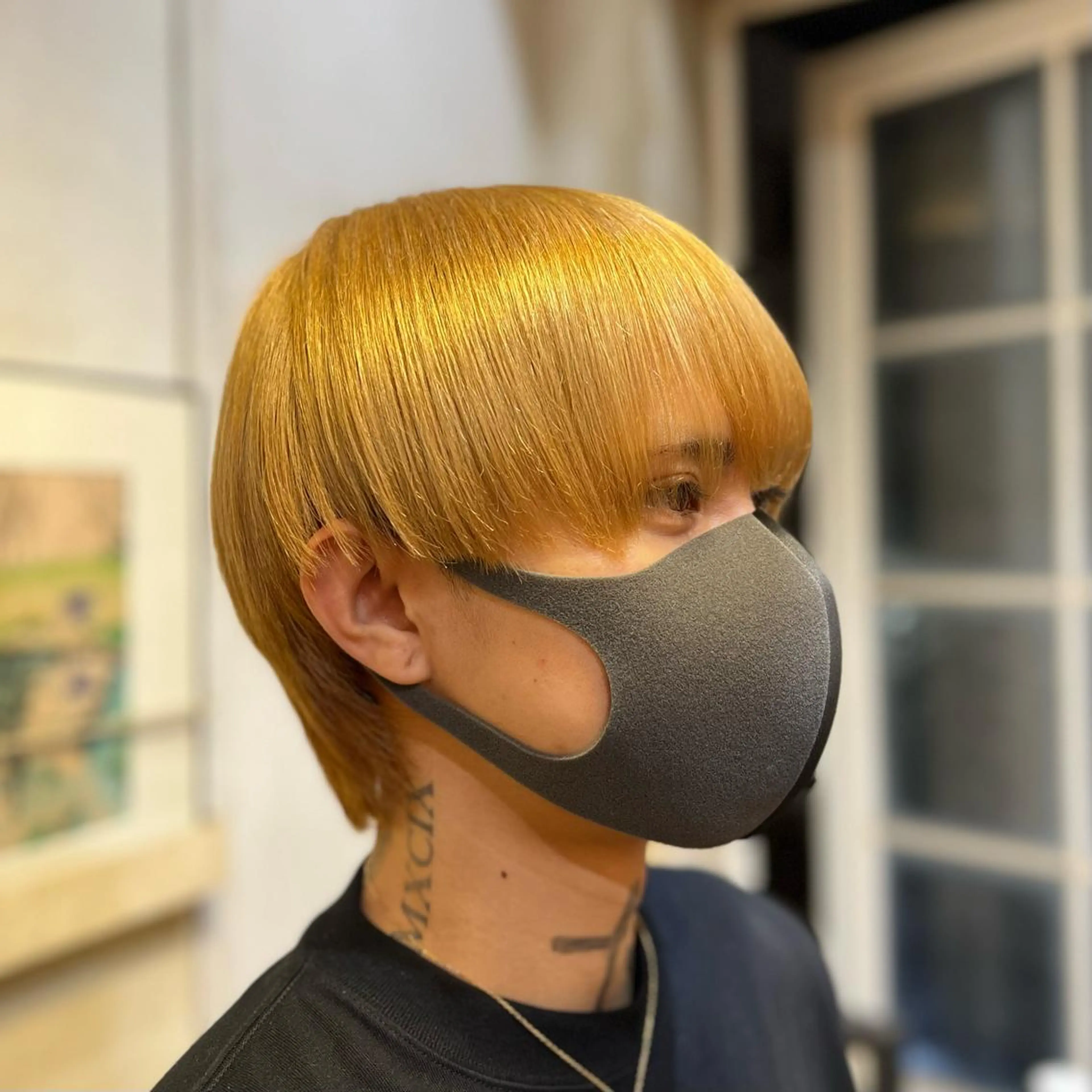 カラー メンズ ブロンド ✨ブリーチ支持No1 複雑履歴修正/舘岡のヘアスタイル