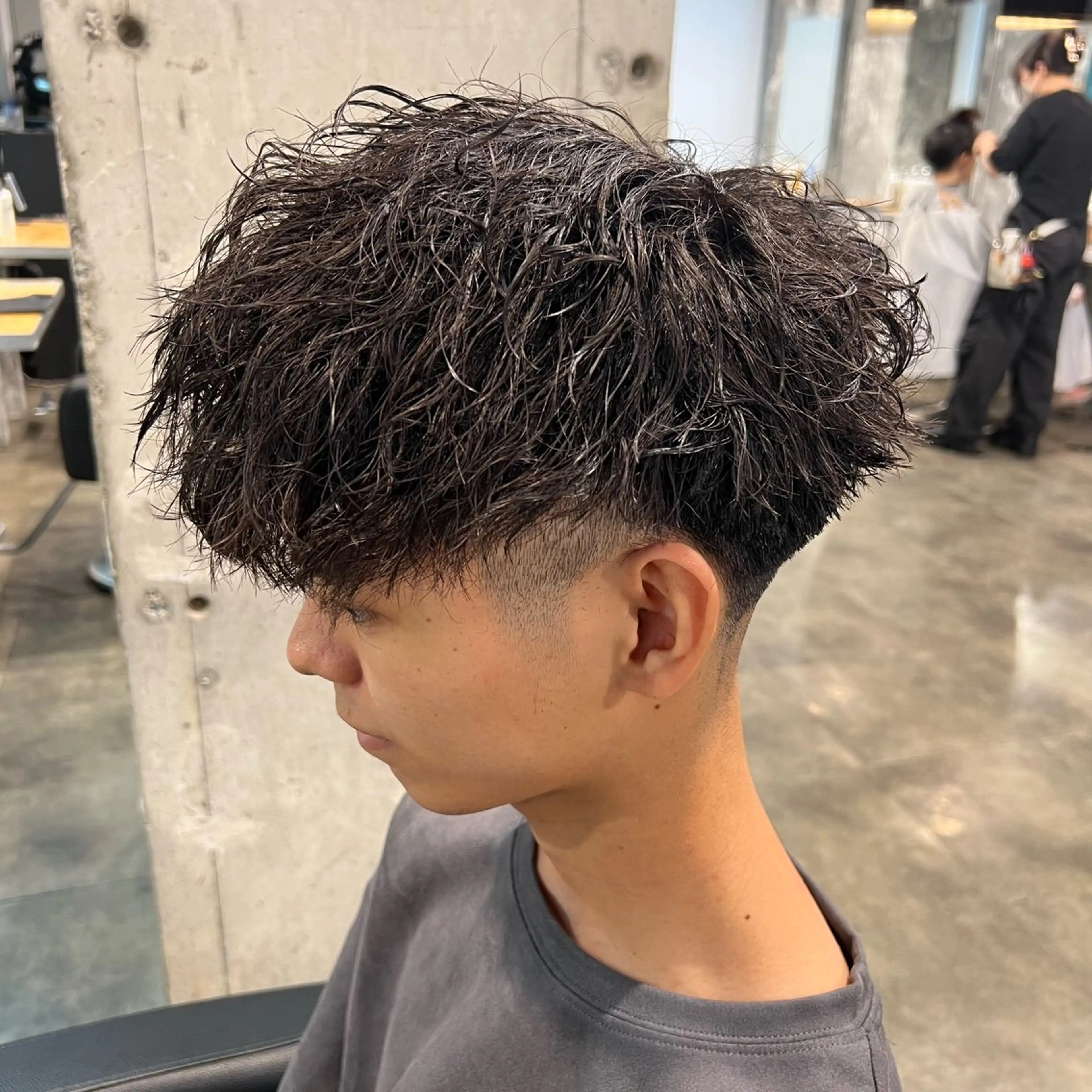 ショート カラー パーマ ヘアアレンジ メンズ キッズ アップバング センターパート メンズハイライト マッシュ メンズパーマ 🔷横浜1のパーマ 職人🔷将太郎のヘアスタイル