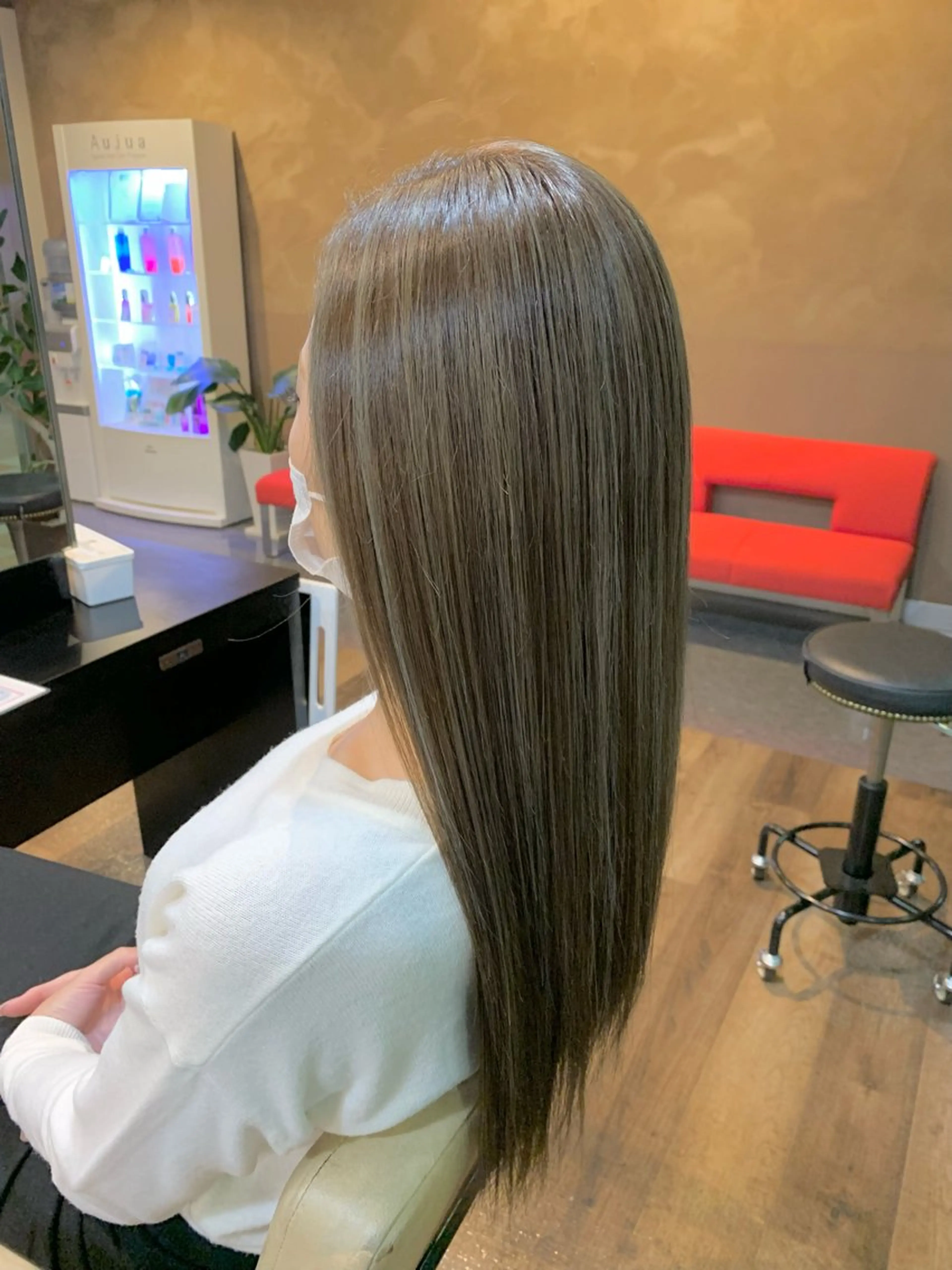 ロング カラー デザインカラー グレージュ ハイライトカラー ハイライト ヘアカラー トリートメント 【艶カラー】 STYLE 和泉俊希のヘアスタイル