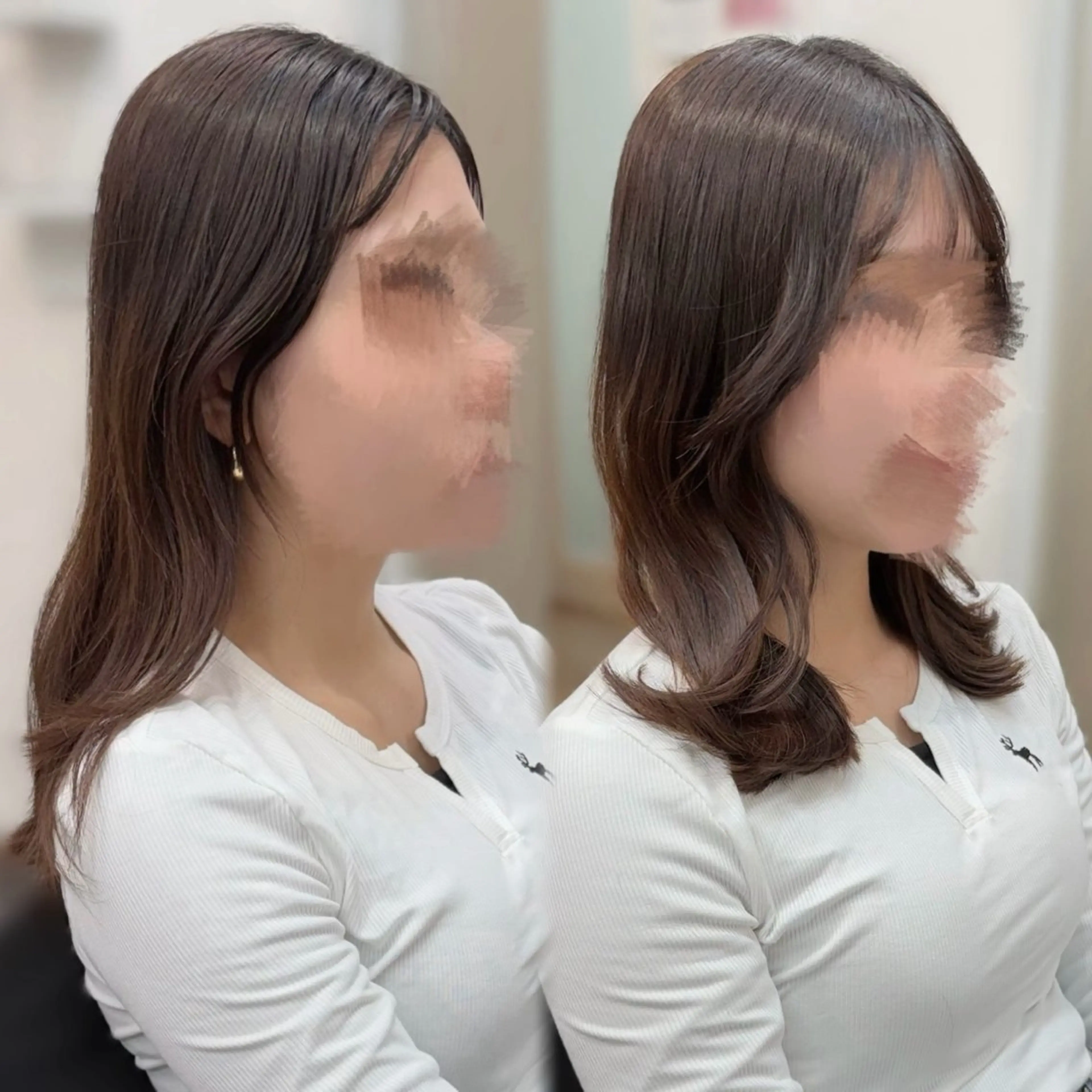 ミディアム カット ヘアカラー トリートメント たぴ。ぱつっとボブ /暖色艶カラー🍒のヘアスタイル