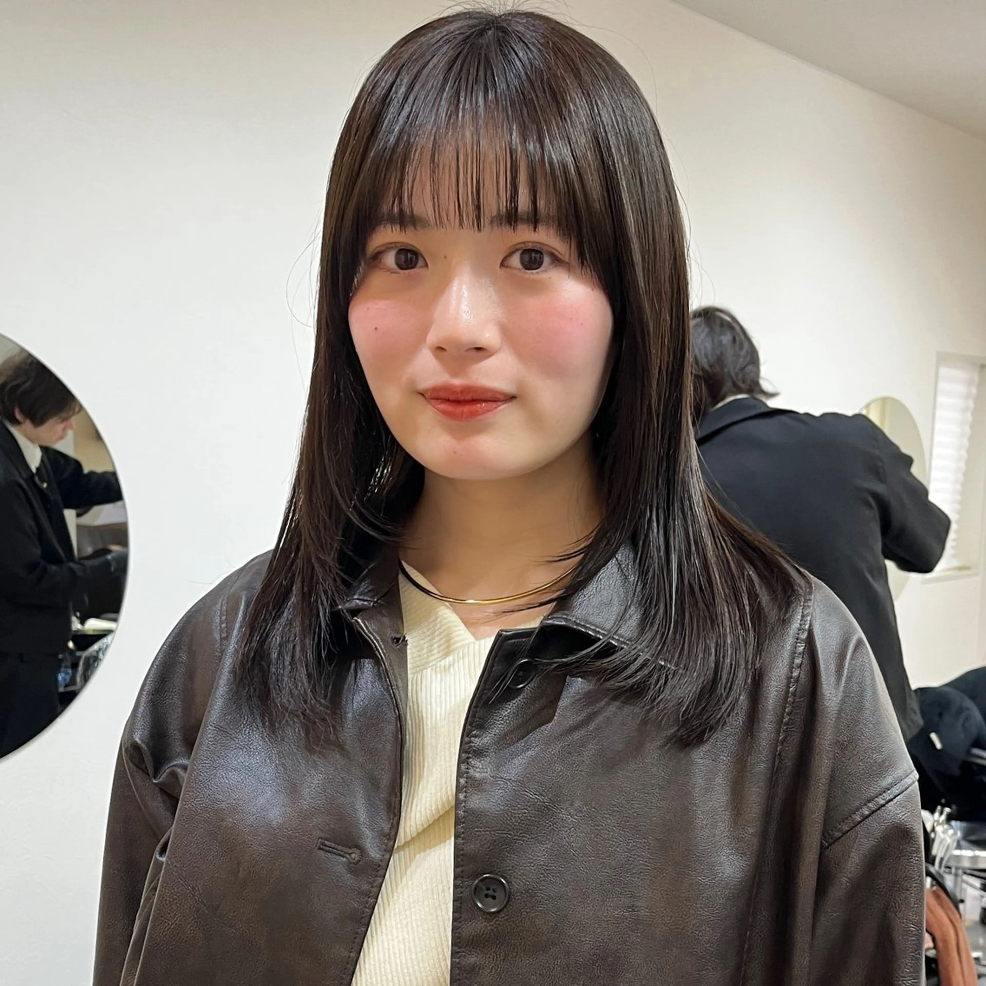 ミディアム カラー ブラウンカラー カット ヘアカラー トリートメント ボブ/透明感カラー /坂口恵梨子のヘアスタイル