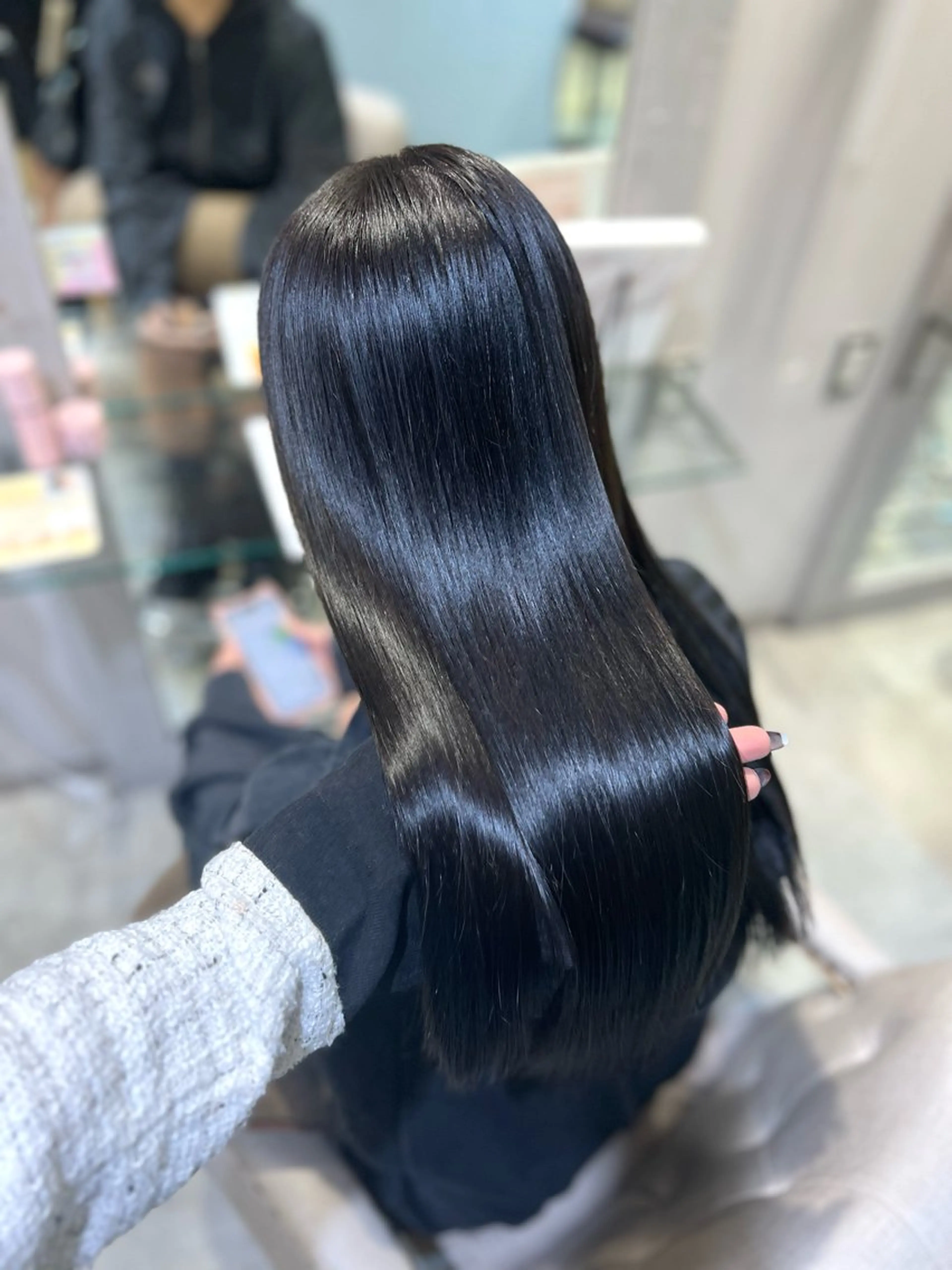 【🩵本日2名様限定80%オフ🩵】プレミアムケアカラー➕トリートメント⭐️➕マイクロバブル🫧➕超音波アイロン✨の写真