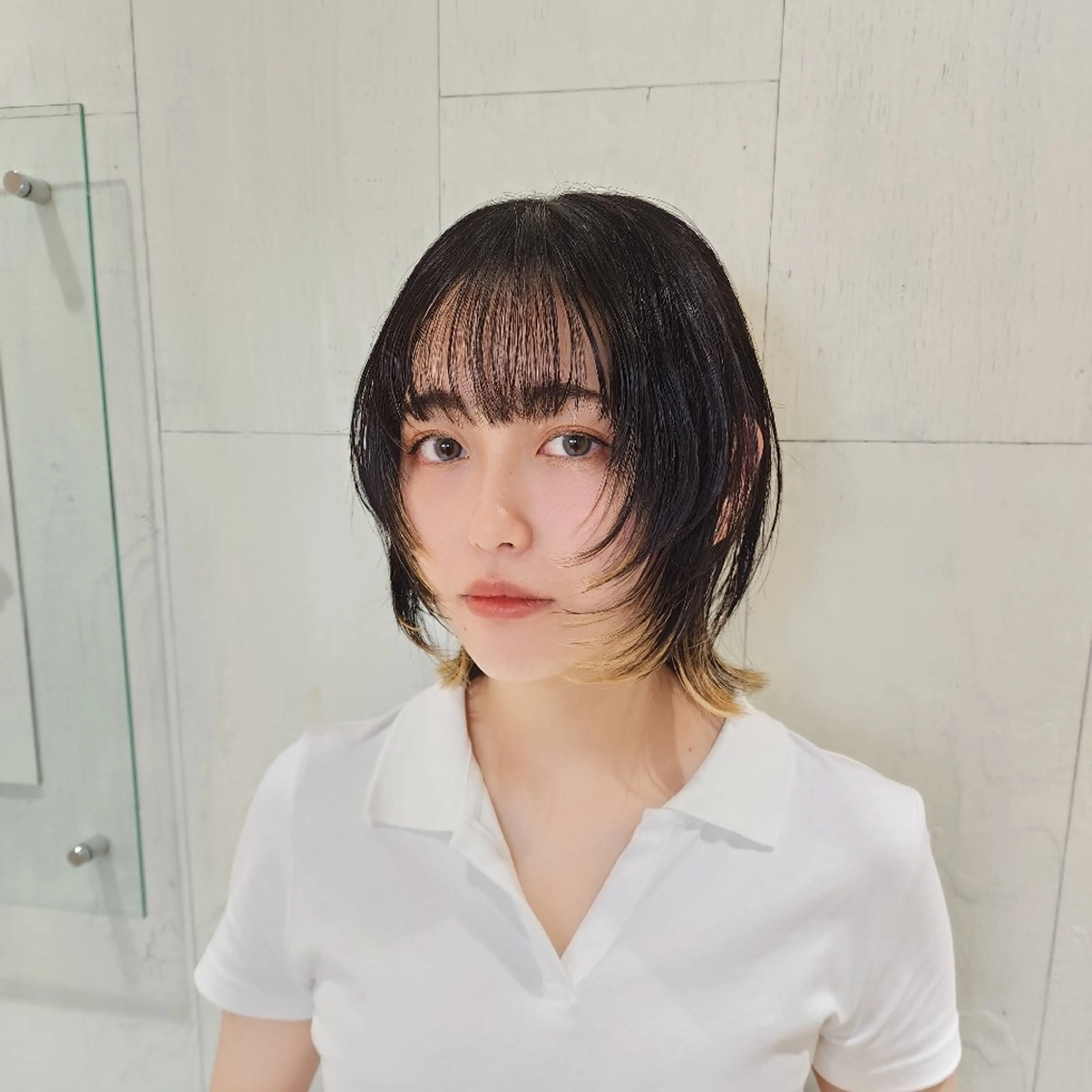 ショート カラー インナーカラー 顔まわりレイヤー レイヤーカット ウルフカット ウルフレイヤー カット レイヤーカット/ ウルフカット/大橋 のヘアスタイル