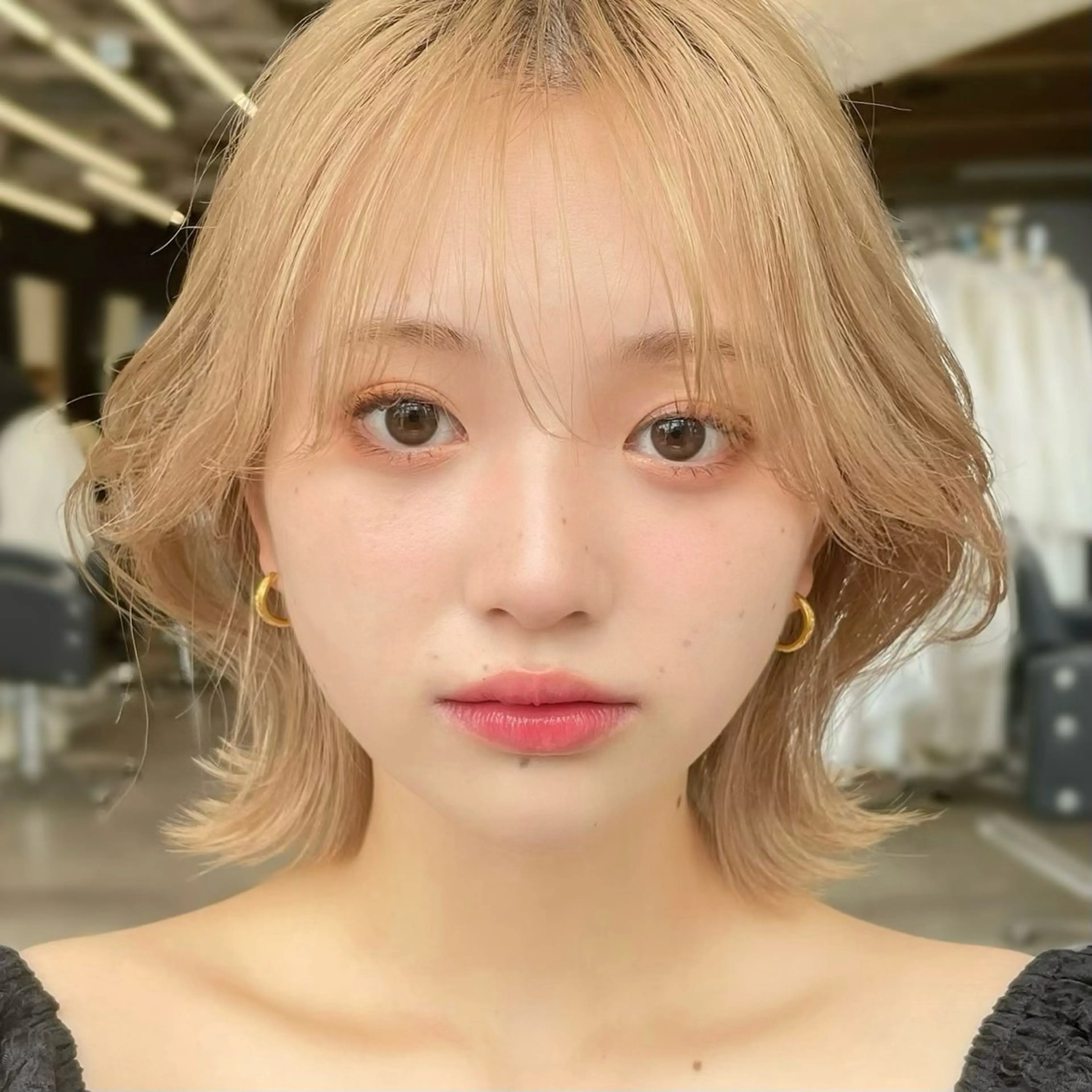ミディアム カラー ヘアアレンジ ボブ くびれヘア カット トリートメント ヘッドスパ ヘアセット 【柔らか透明感✨/ 似合せ前髪】大石葉月のヘアスタイル