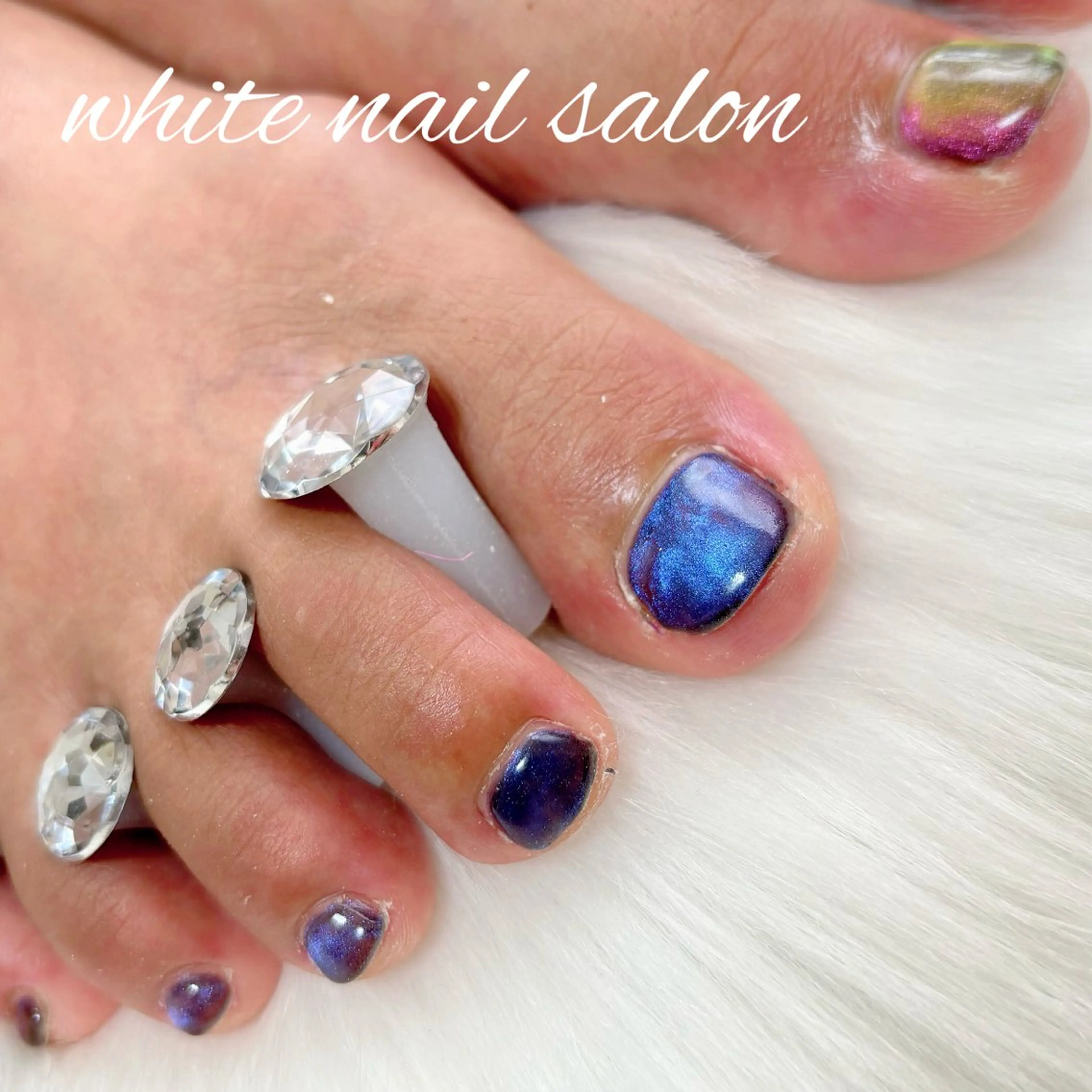ネイル フットネイル マグネットネイル フットネイル white nail salonのネイルデザイン