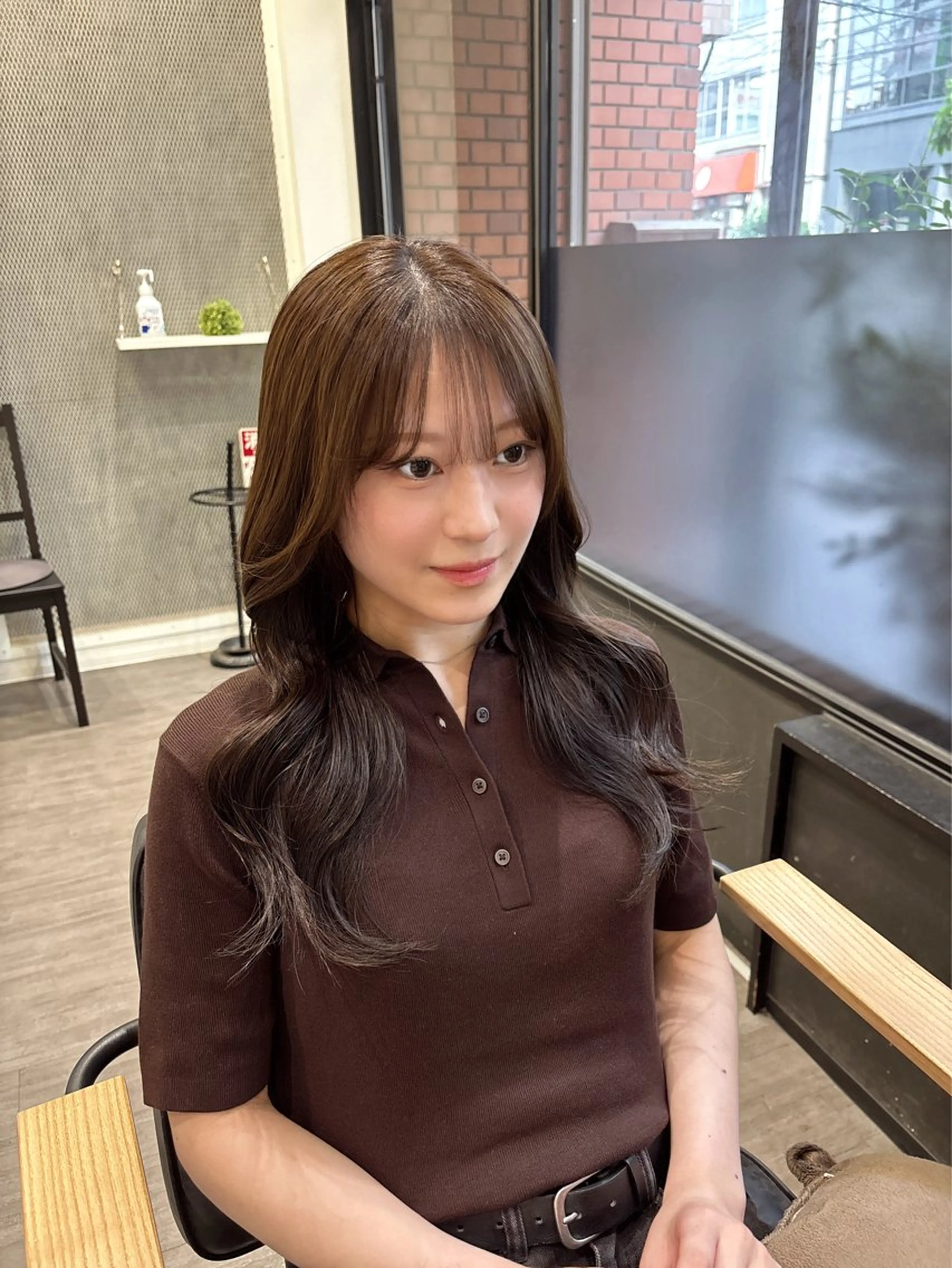 セミロング カラー ヨシンモリ 韓国風ヘア カット ヘアカラー トリートメント cocotte宜喜 弘希のヘアスタイル