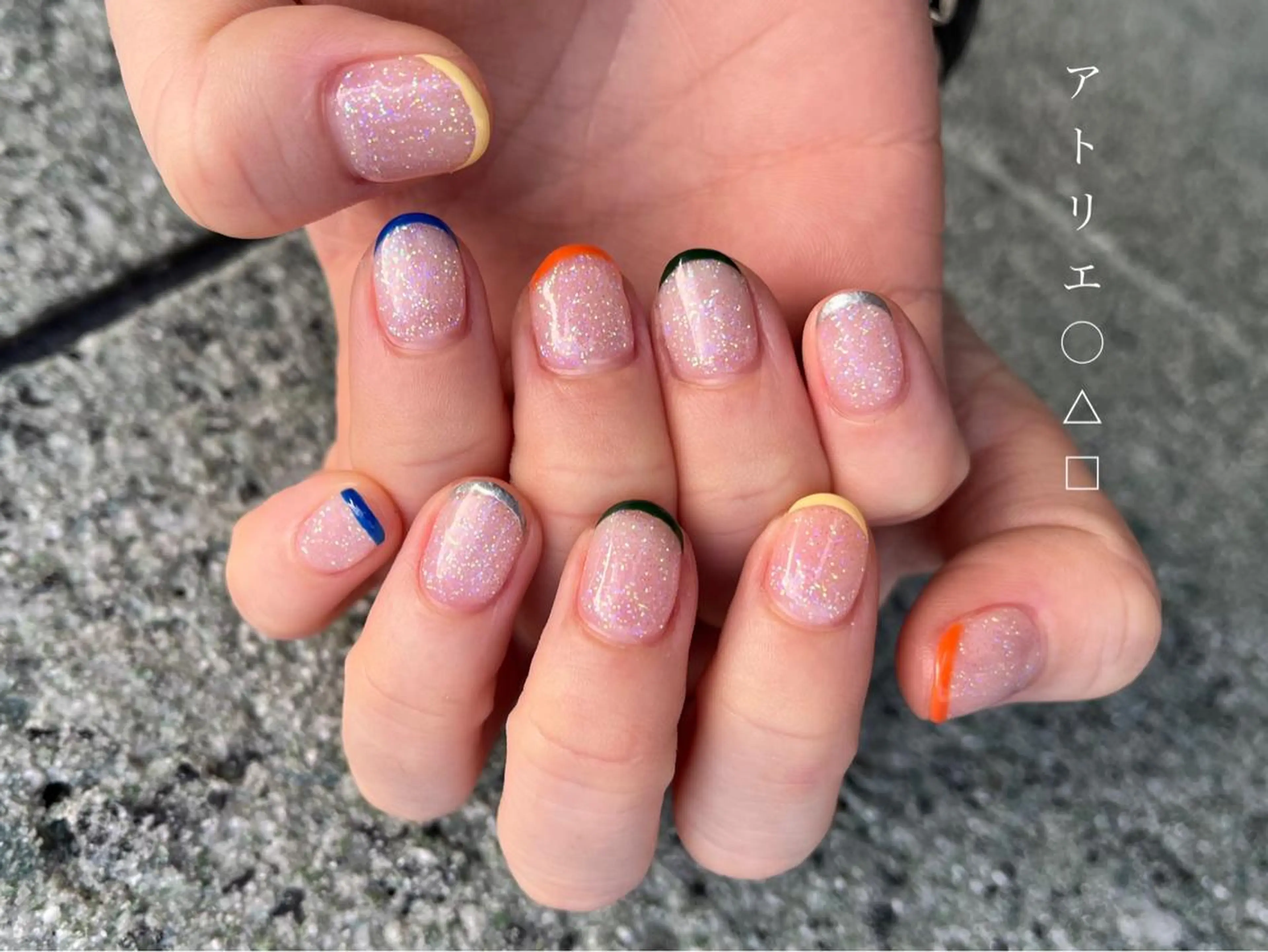 ネイル フレンチネイル ハンドネイル アトリエ ○△□のネイルデザイン