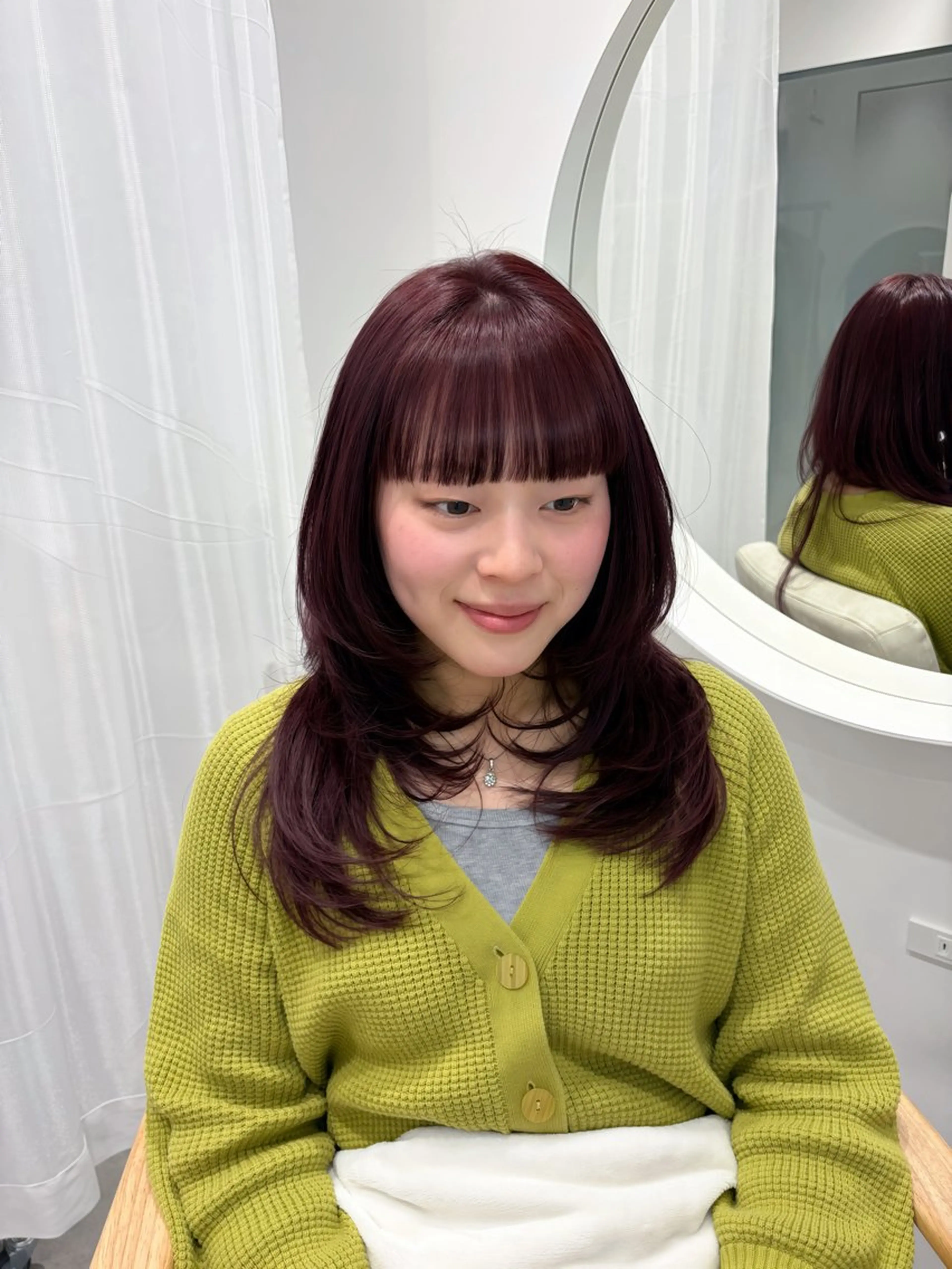 セミロング カラー カット ヘアカラー トリートメント 髪質改善/レイヤー/ ダブルカラー🍀るなのヘアスタイル