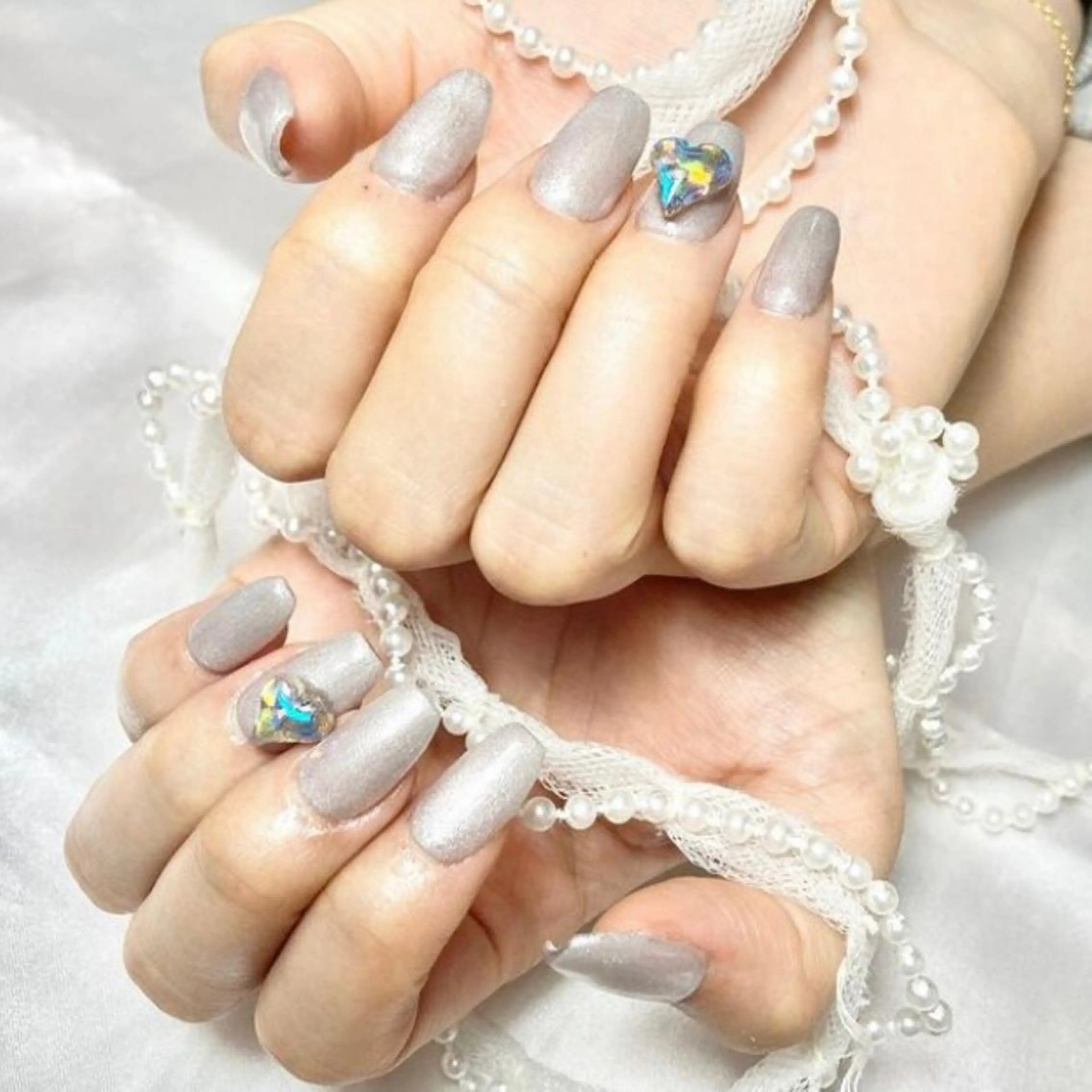 ネイル アートネイル オーロラネイル べっ甲ネイル ブルー ボルドー ハンドネイル 韓国ネイルサロン Miuのネイルデザイン