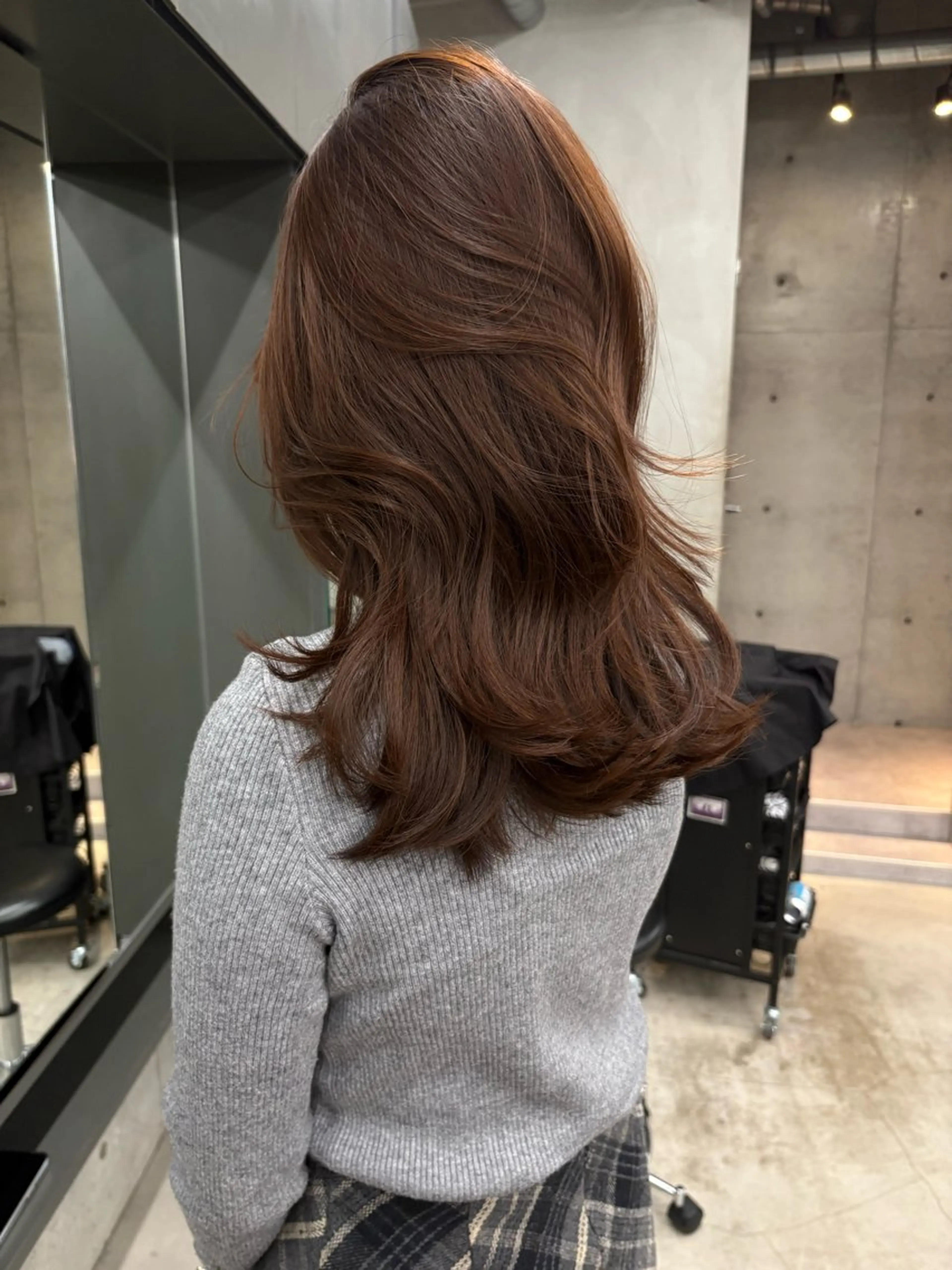 ミディアム カラー カット ヘアカラー トリートメント レイヤー/柔色 カラー/SAkiのヘアスタイル