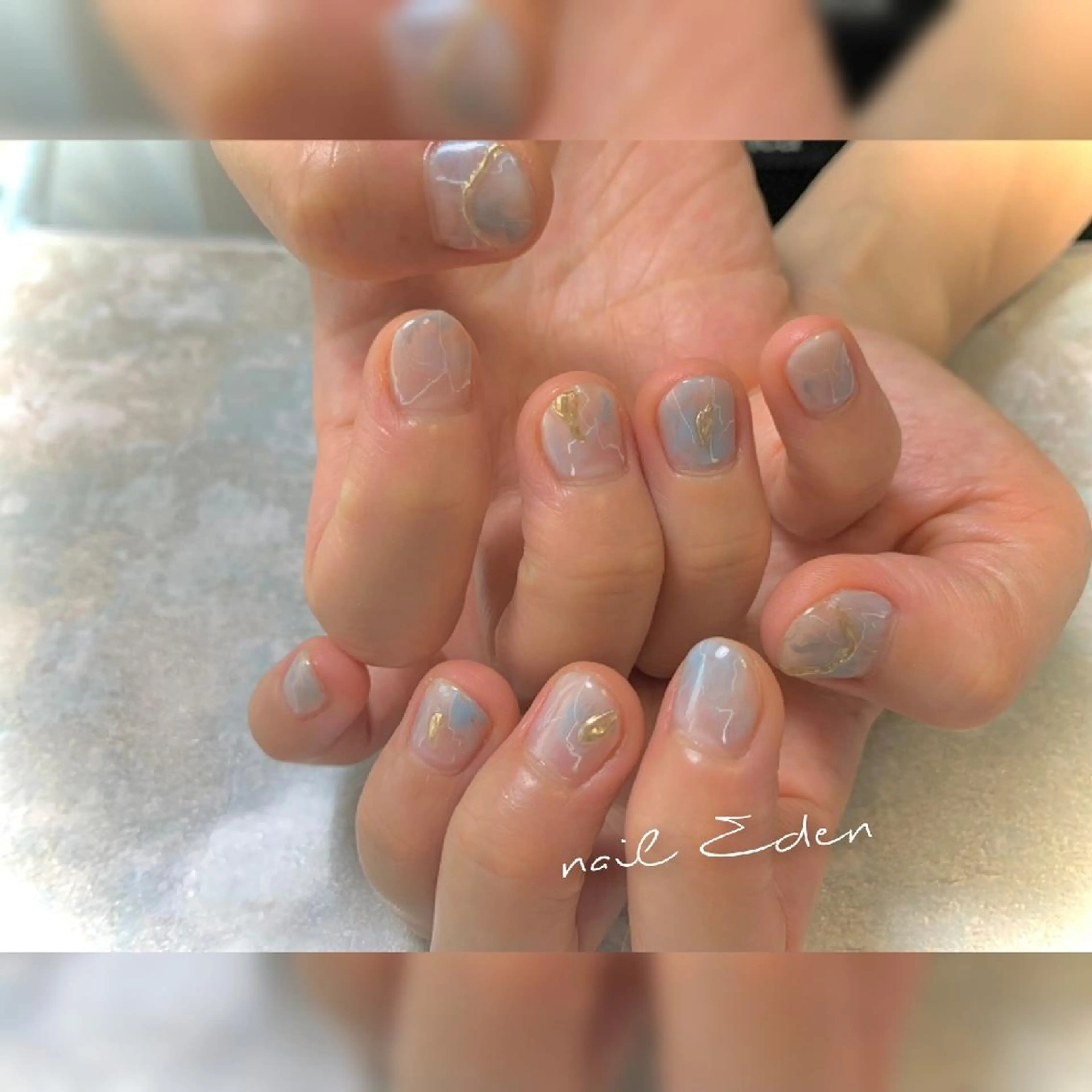 ネイル アートネイル 大理石ネイル(マーブル) シンプルネイル ハンドネイル ハンドケア Eden　private nail saron所属・Eden ♾️のネイルデザイン