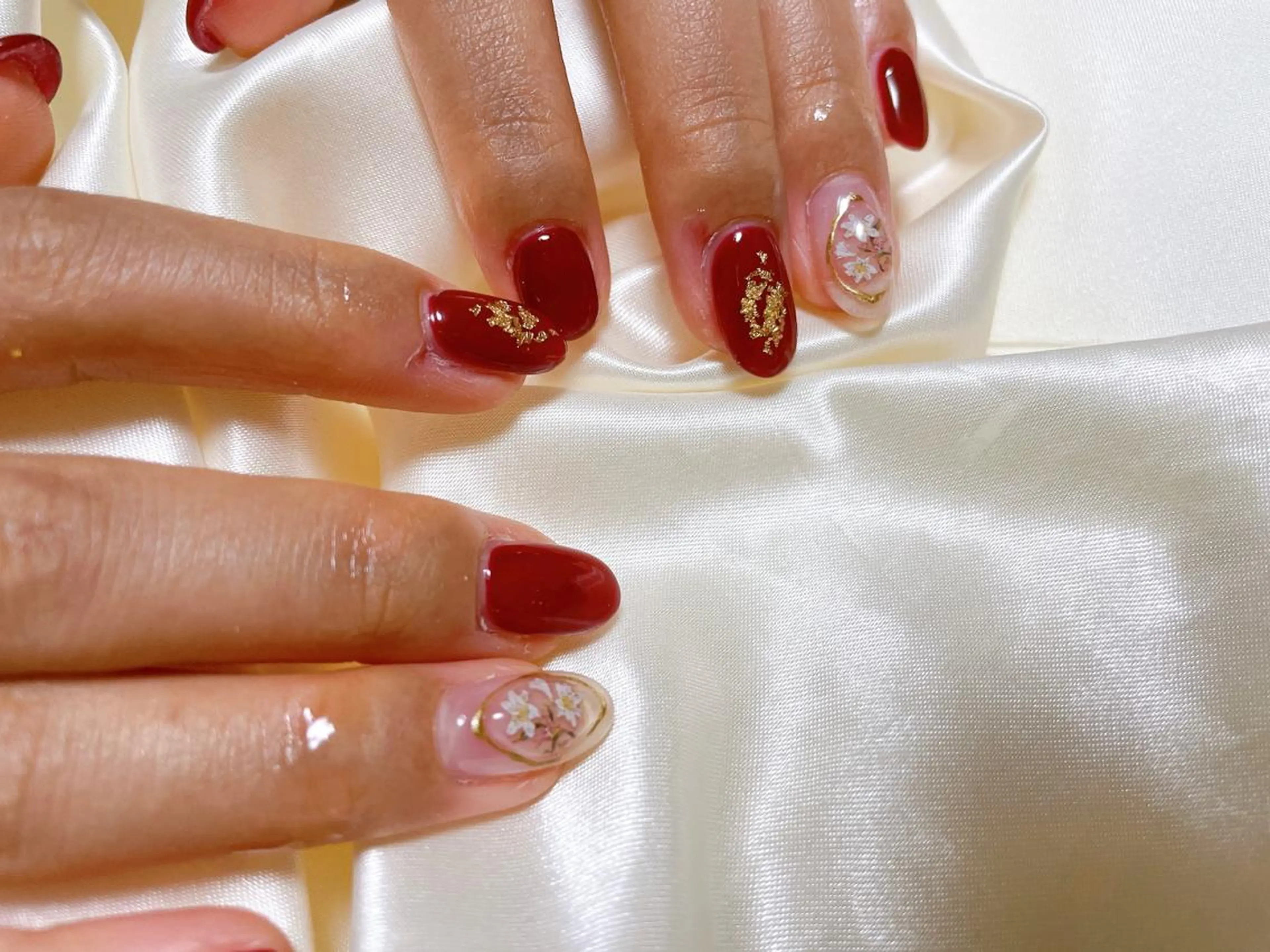 ネイル ボルドー kikinail 溝の口のネイルデザイン