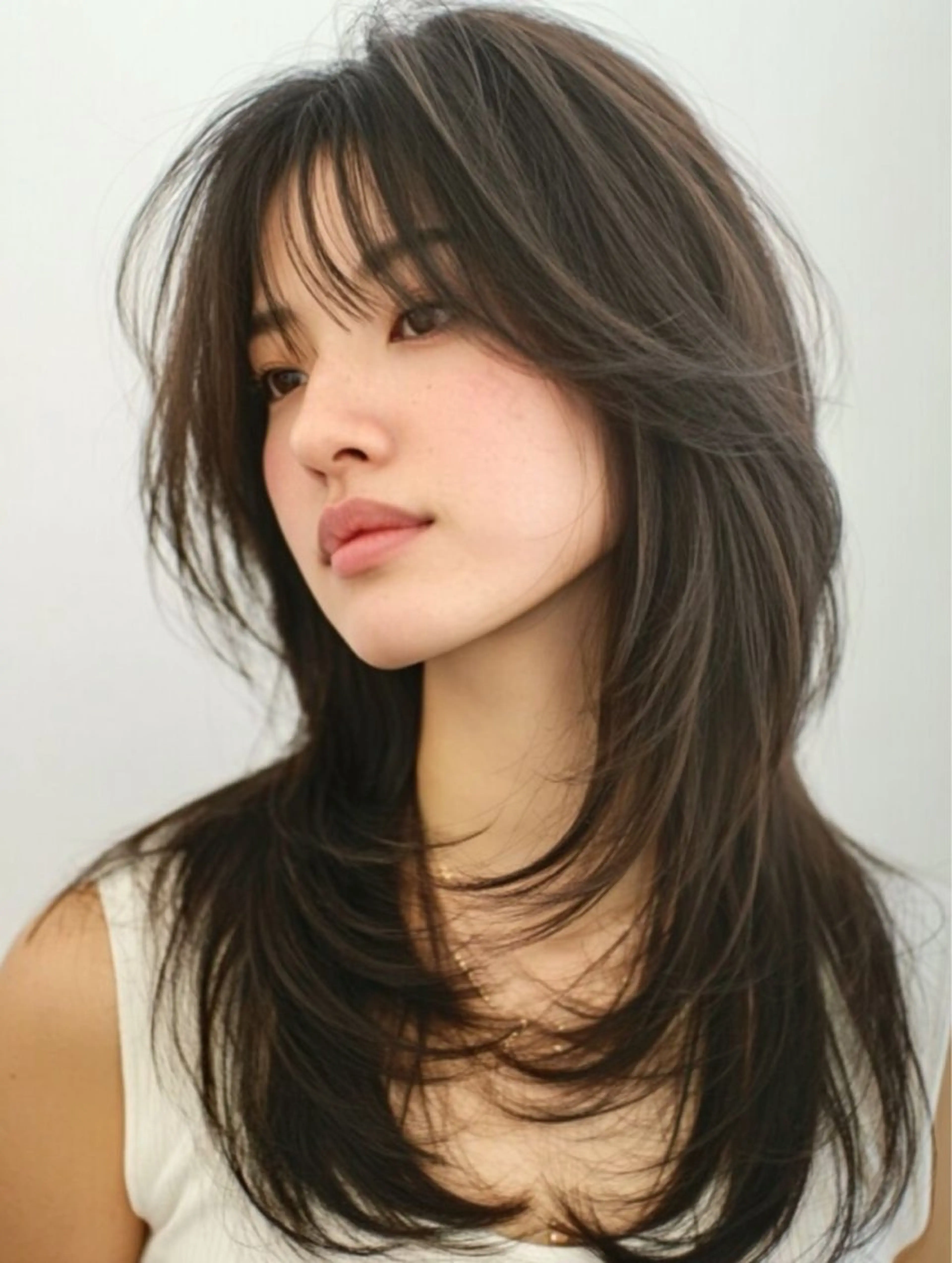 ロング カット ヘアカラー トリートメント 艶カラー/縮毛矯正／ 鴨川育弥のヘアスタイル