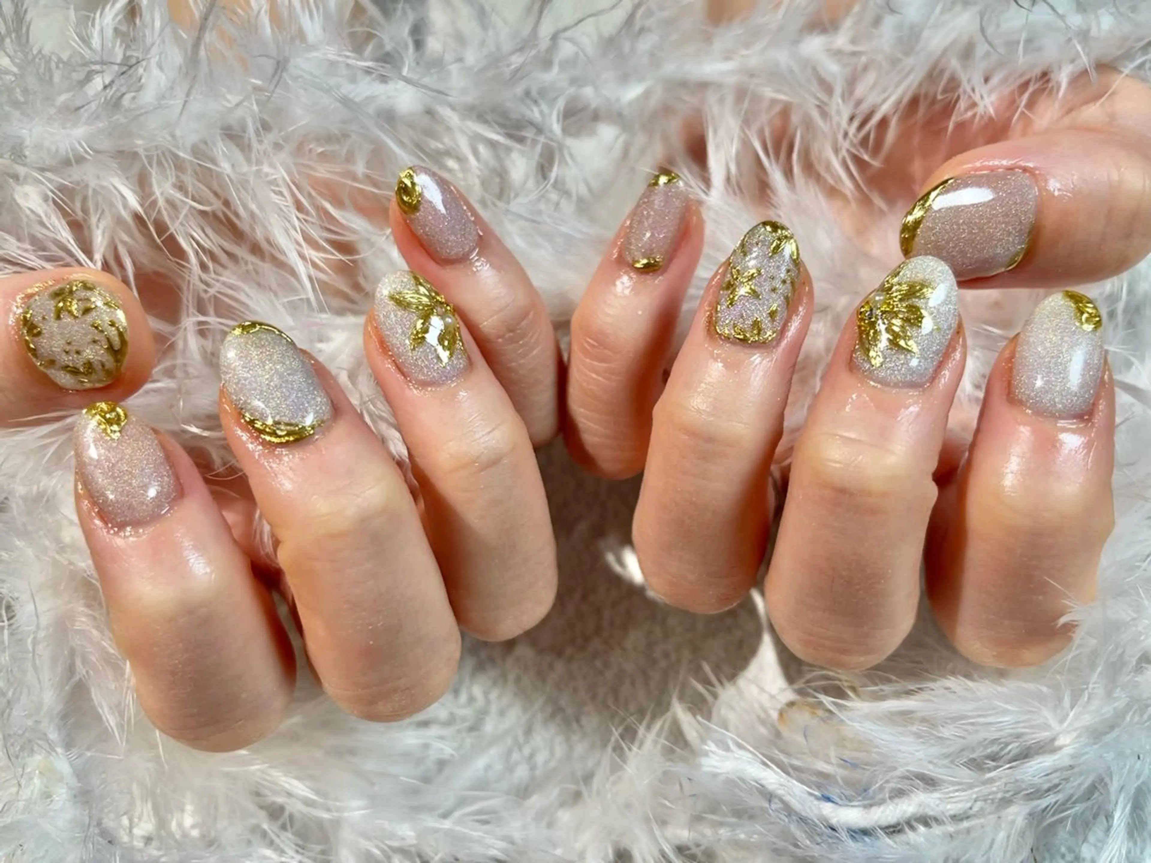 ネイル ジェルネイル マグネットネイル ミラーネイル パラジェル たまプラーザ ANZUのネイルデザイン