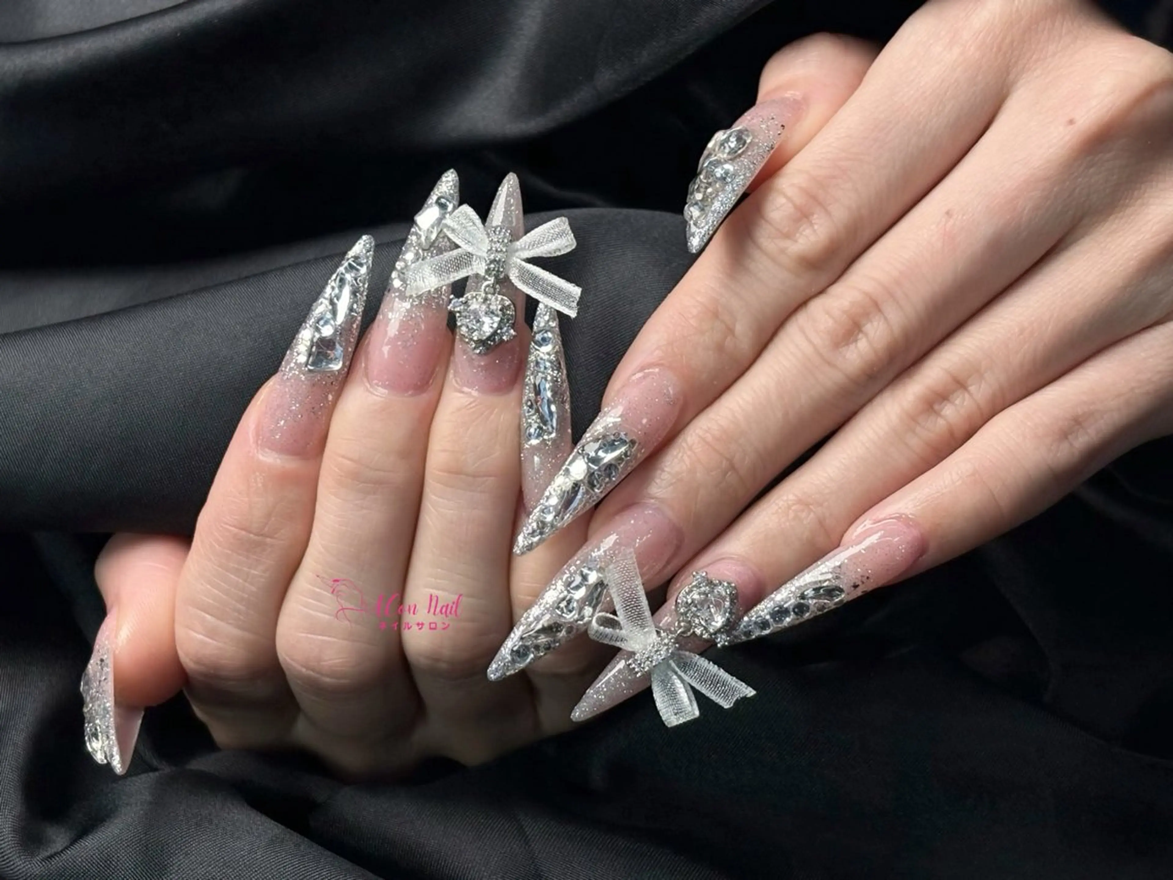 ネイル 桜ネイル 長さ出し フラワーネイル フレンチネイル ジェルネイル ハンドネイル AConNailSalon所属・ACon NailSalonのネイルデザイン