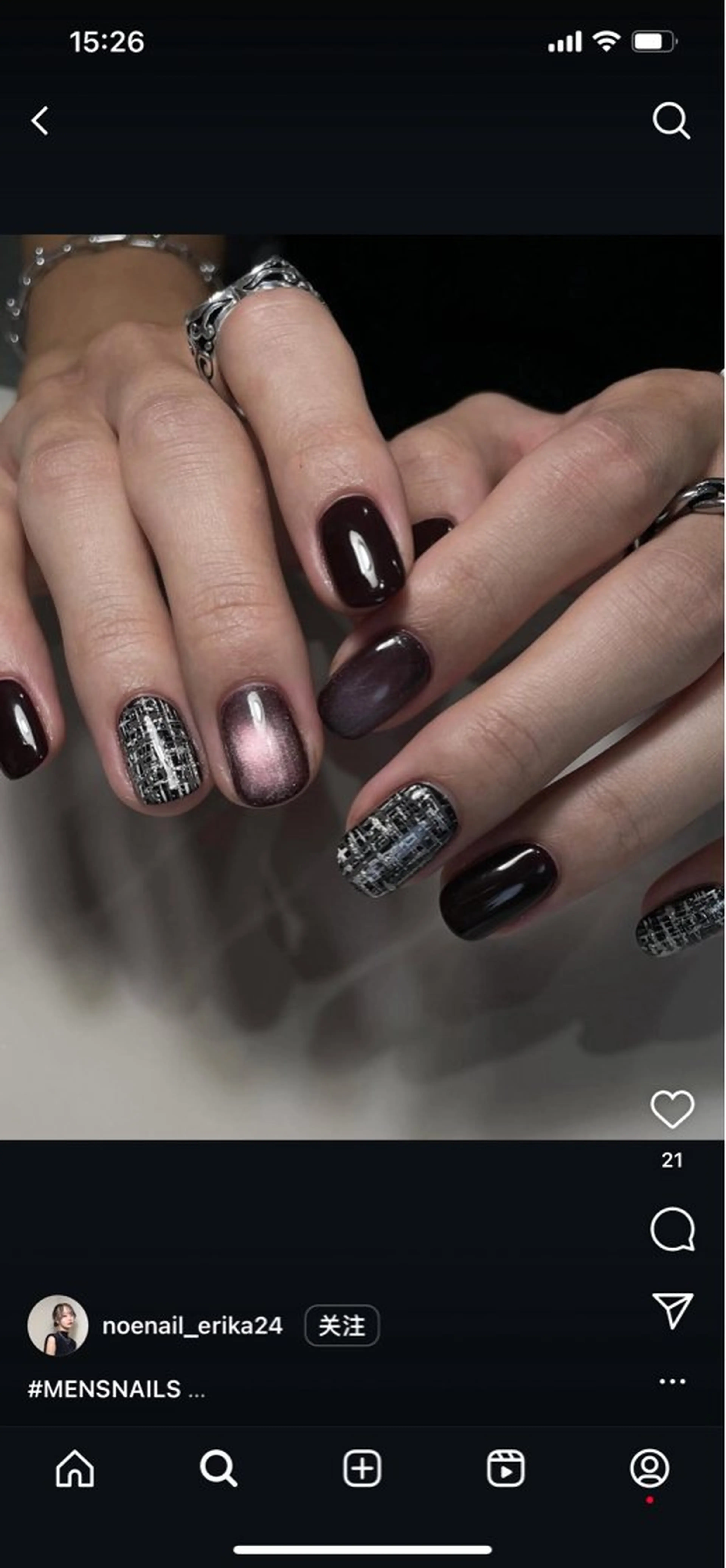 メンズ ネイル アートネイル フレンチネイル ジェルネイル キラキラネイル パラジェル ハンドネイル Bloom スカルプ専門店のネイルデザイン