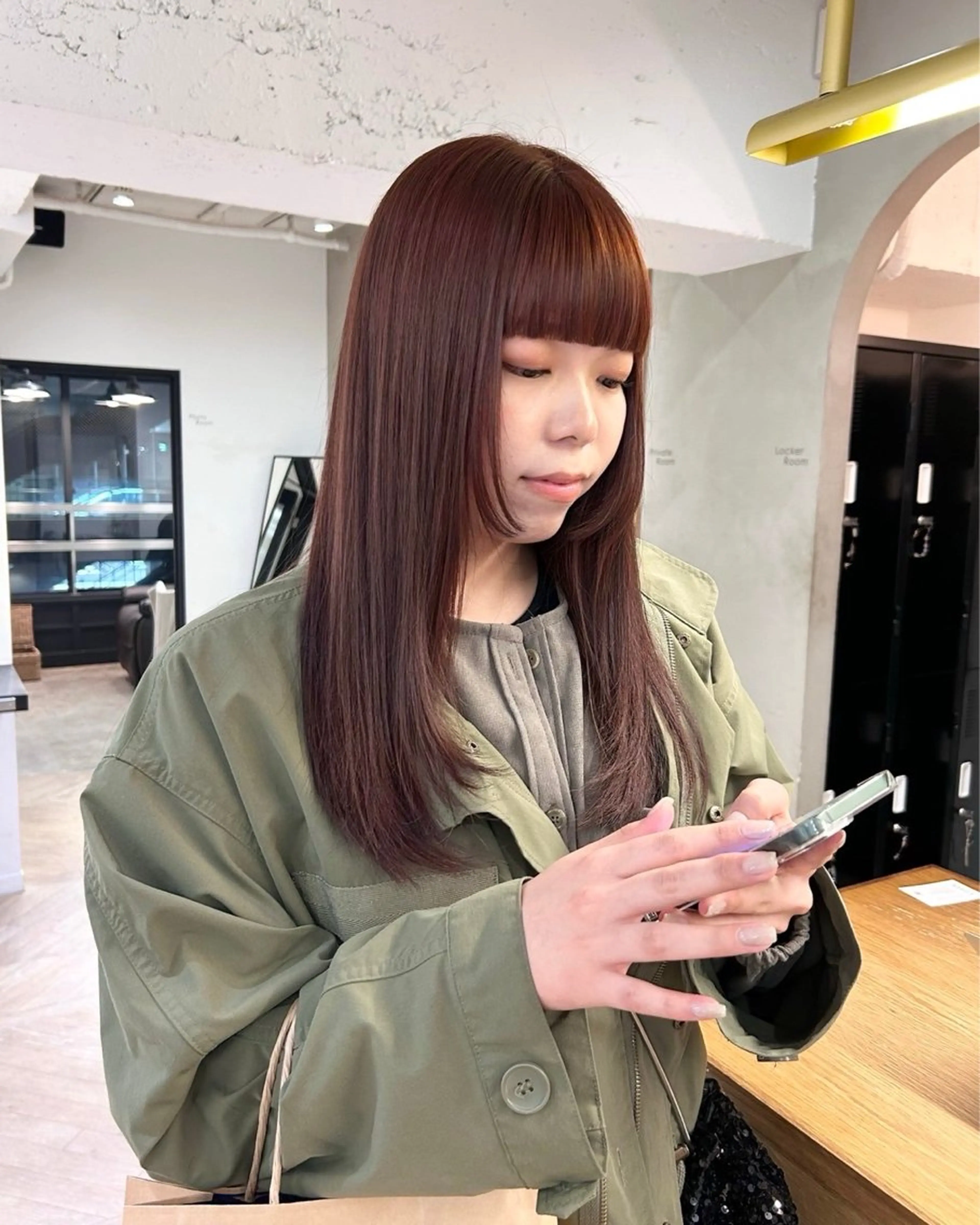 セミロング カット ヘアカラー トリートメント レイヤーカット/暖色 カラー/mao🎀のヘアスタイル