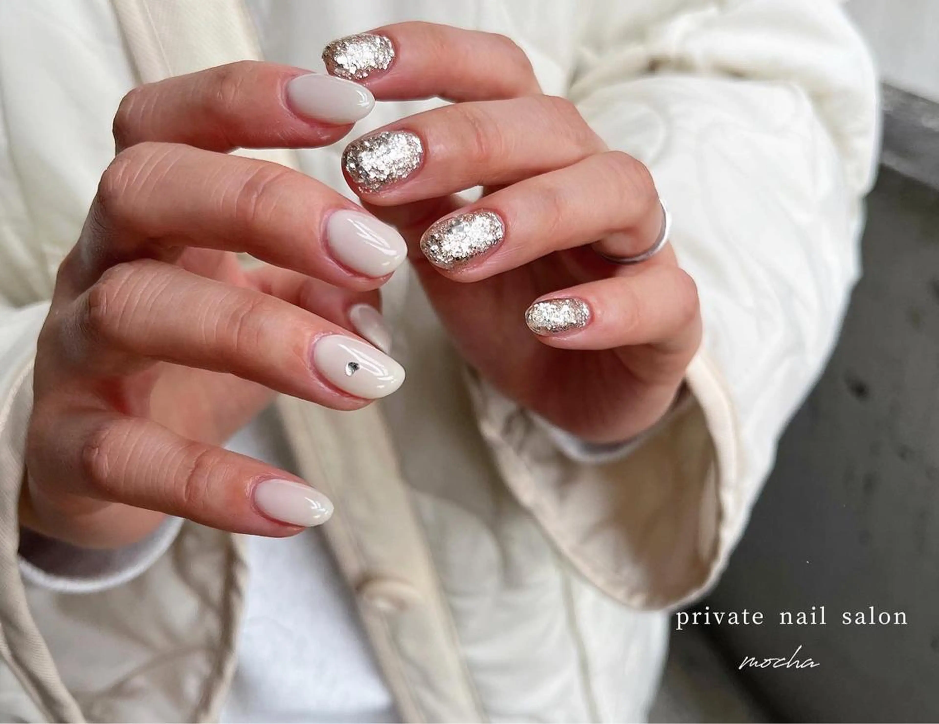 ネイル アートネイル カジュアル チークネイル フレンチネイル ジェルネイル ハンドネイル mocha nailのネイルデザイン