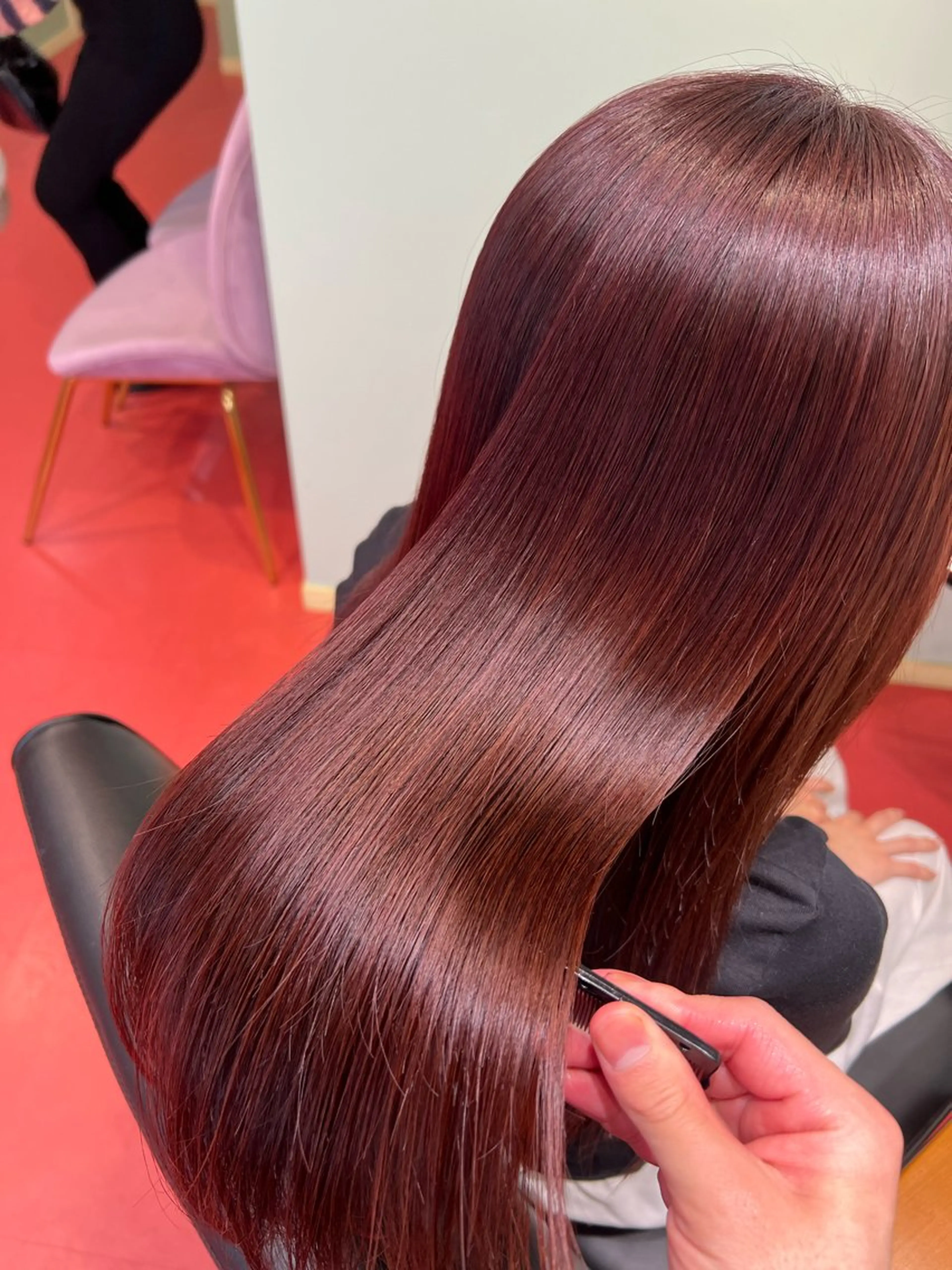 ロング ヘアカラー トリートメント 紙屋町ショート /ボブ　パーマ河内蓮のヘアスタイル