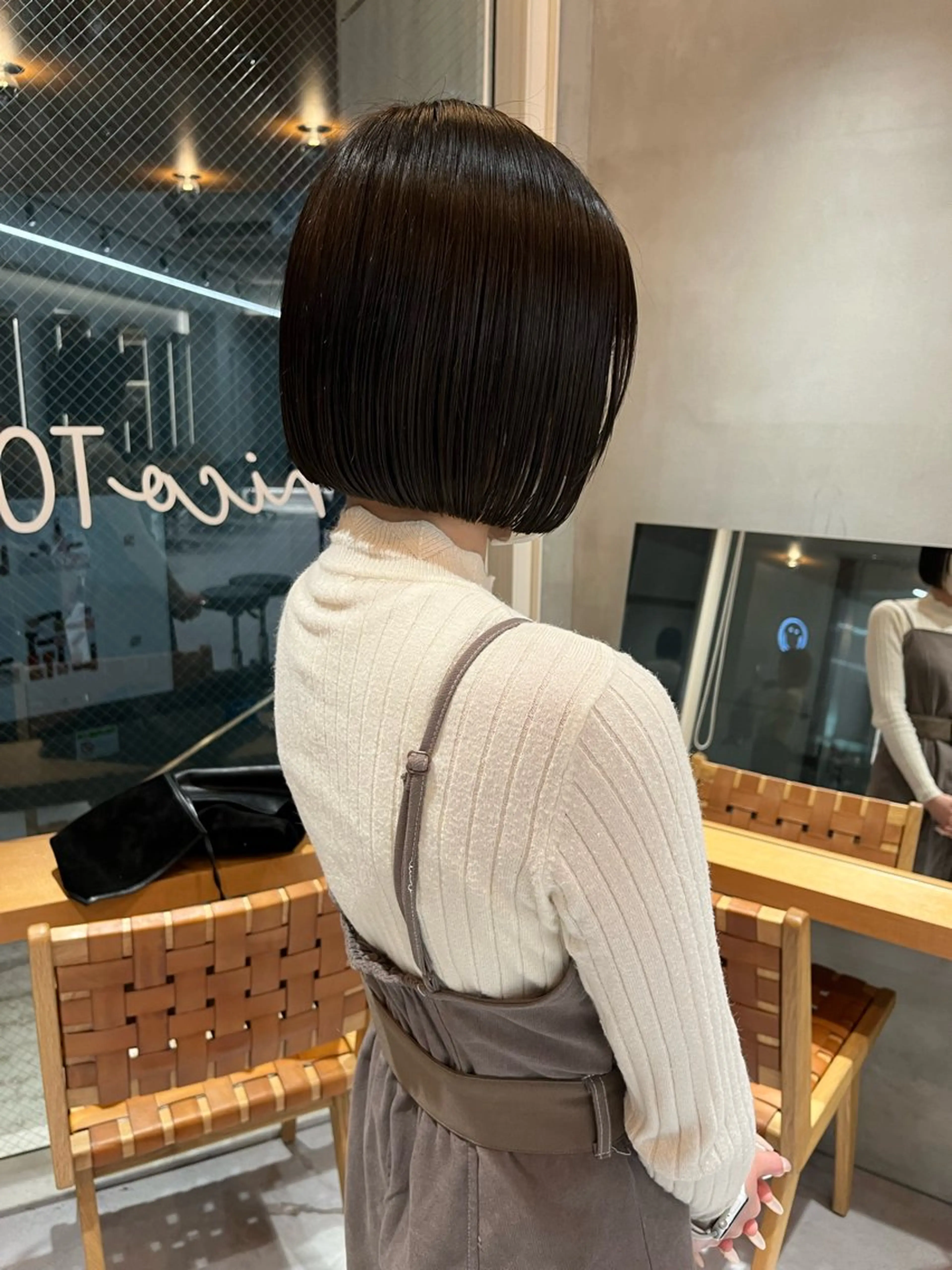 ミディアム カラー カット ヘアカラー トリートメント ボブ&透明感カラー ♡TOMOEのヘアスタイル