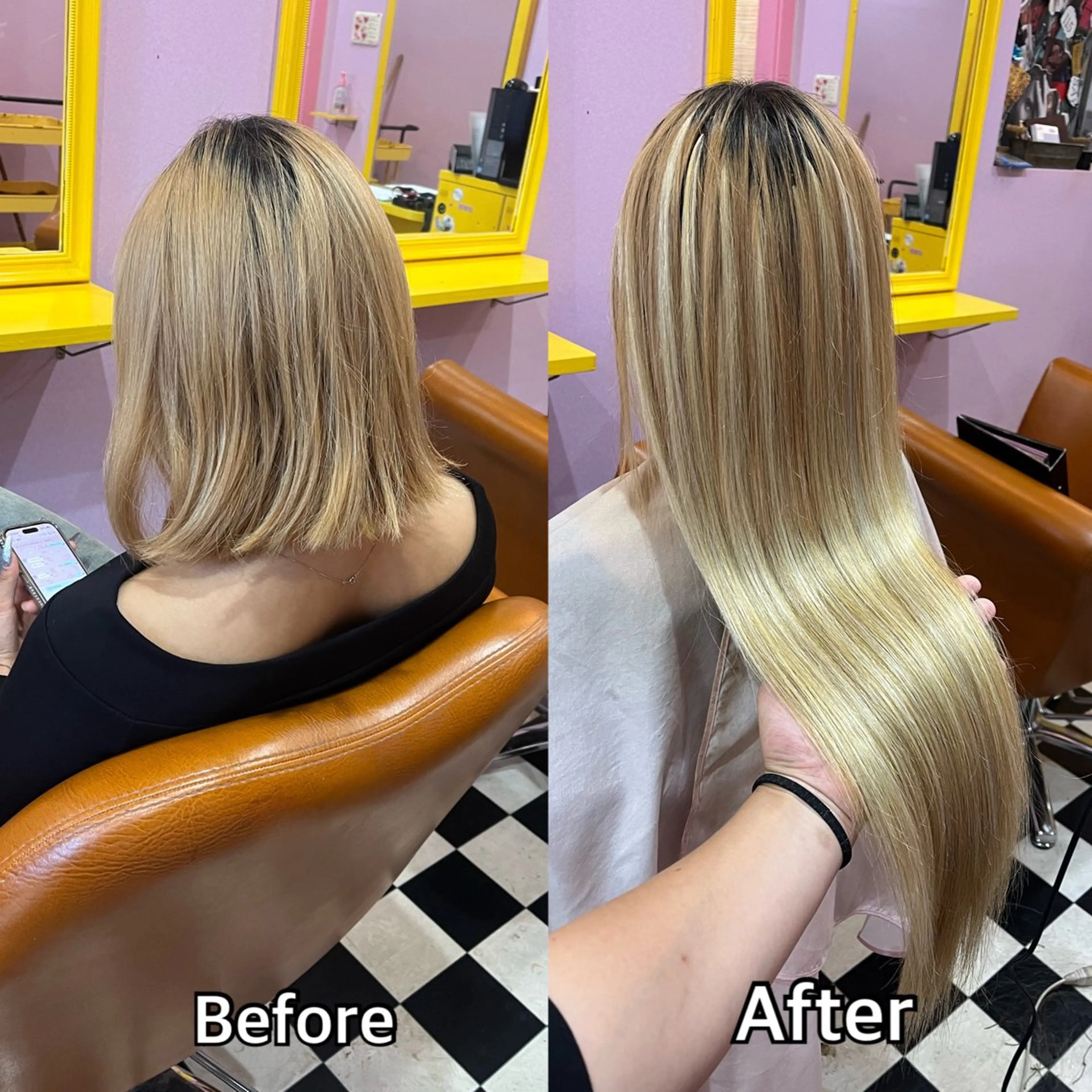 ロング エクステ シール＋ちび編み込み エクステ梅田🐨のヘアスタイル