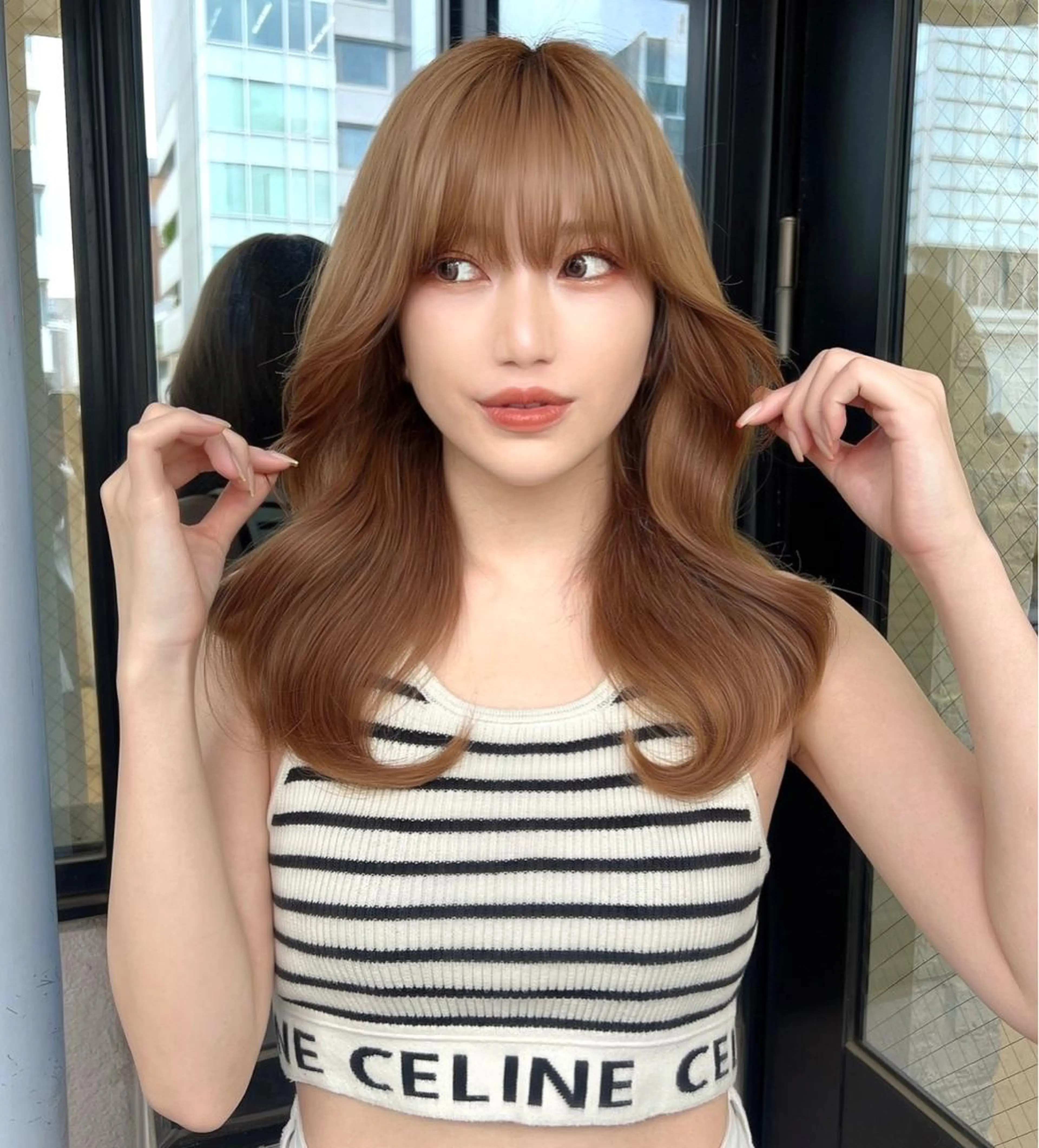 ロング カラー 韓国ヘア♡ 顔まわりカットayaのヘアスタイル