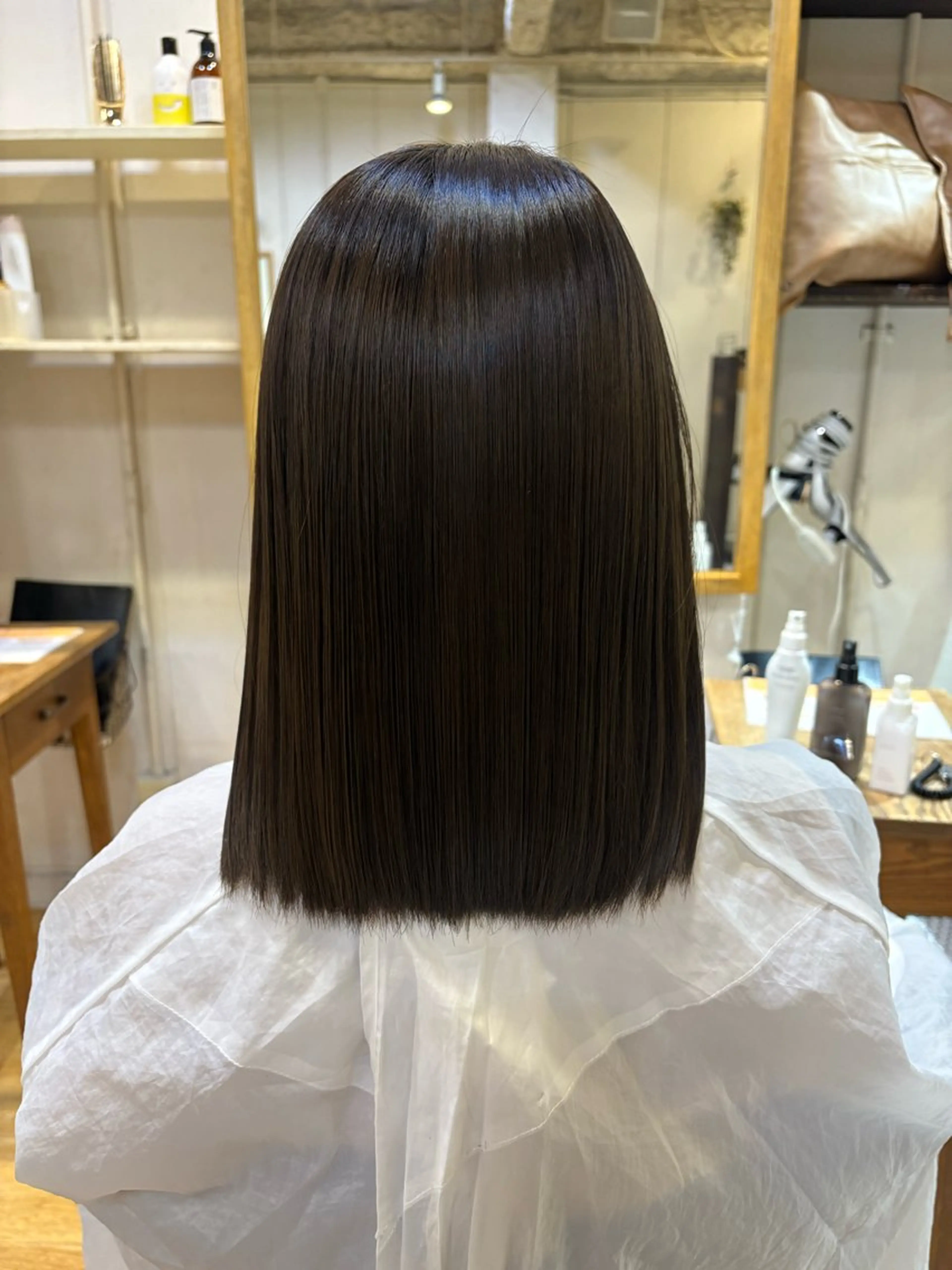 ミディアム 武田玲音/カラー モデル/堀江のヘアスタイル