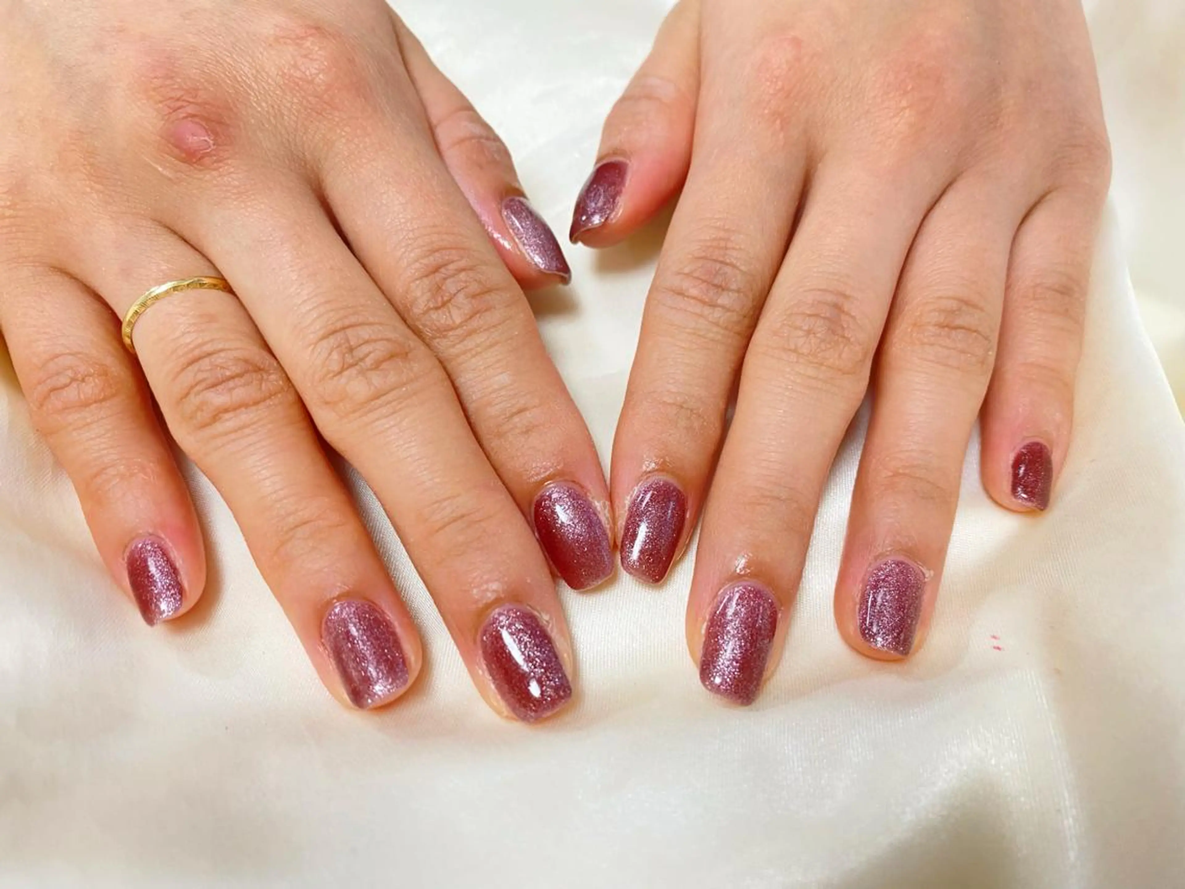 ネイル マグネットネイル ピンク ハンドネイル Mogu nail 二子玉川のネイルデザイン