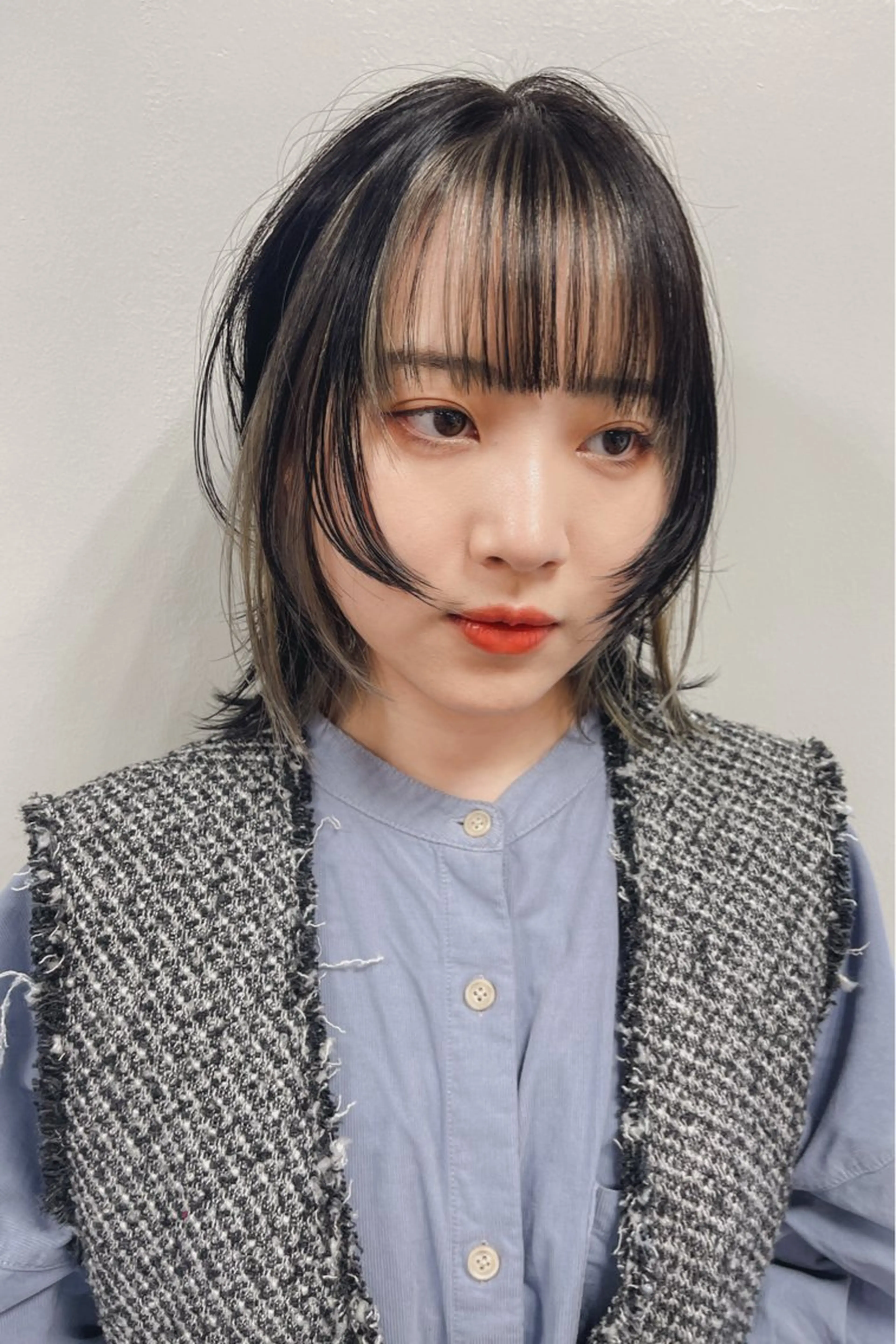 ショート カラー インナーカラー ウルフカット kyon.hair 韓国カットカラーのヘアスタイル