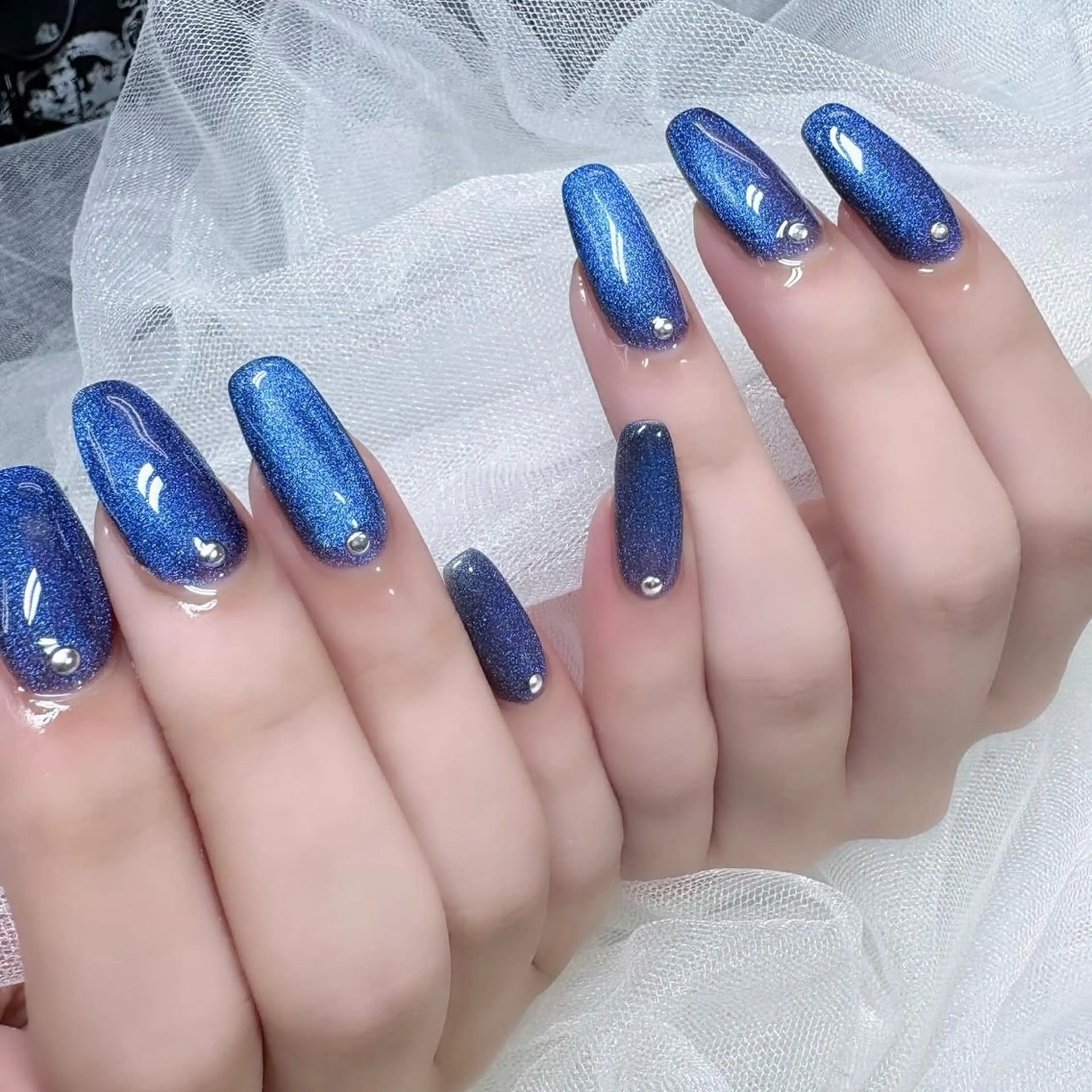ネイル マグネットネイル ネイビー ハンドネイル フットネイル 中野駅徒歩1分 ミオのネイルデザイン