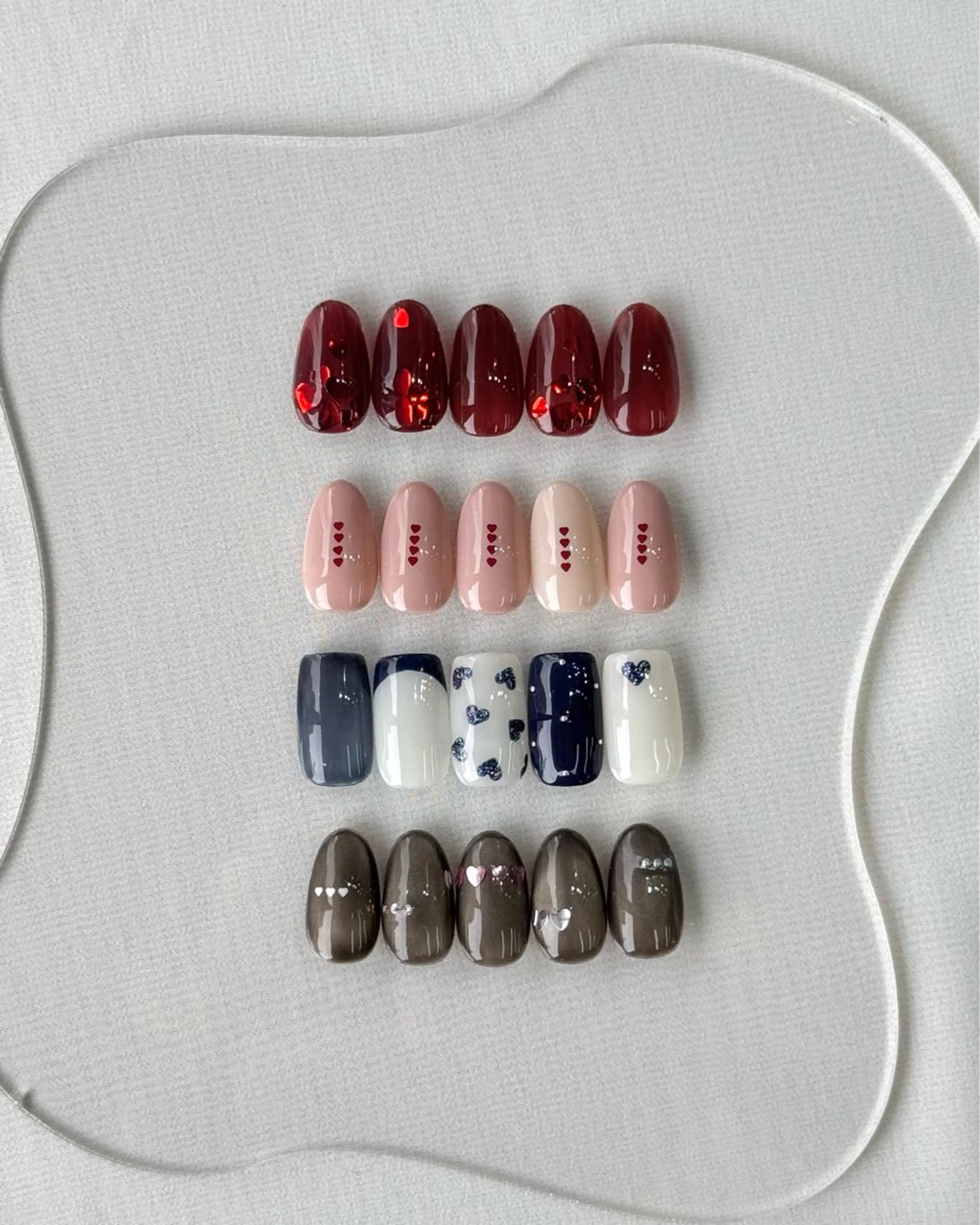 ネイル ハート バレンタイン ハンドネイル Momoka ネイリスト福岡/薬院のネイルデザイン
