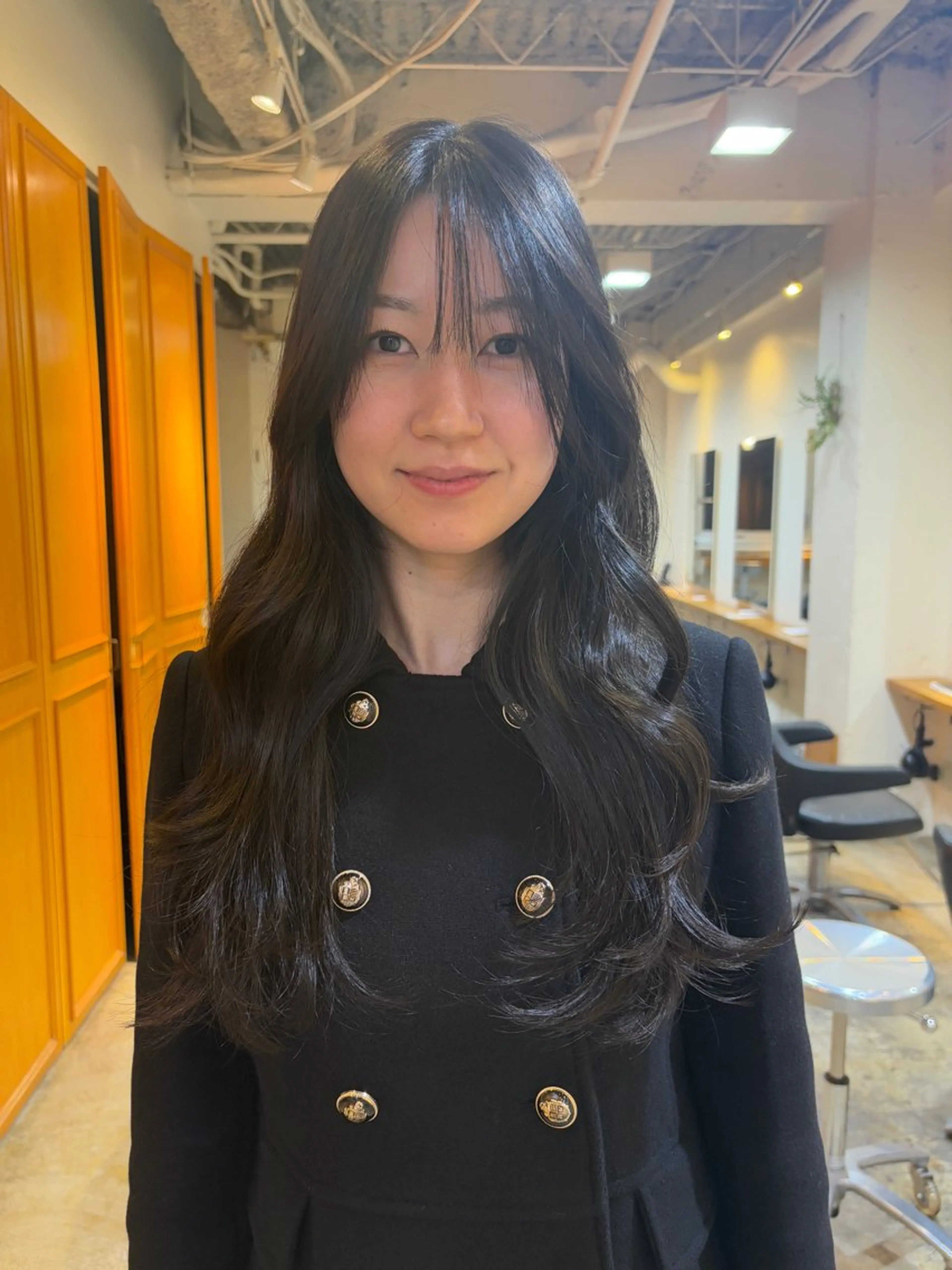 ロング カラー カット ヘアカラー トリートメント RIN／韓国ヘア レイヤーカットのヘアスタイル