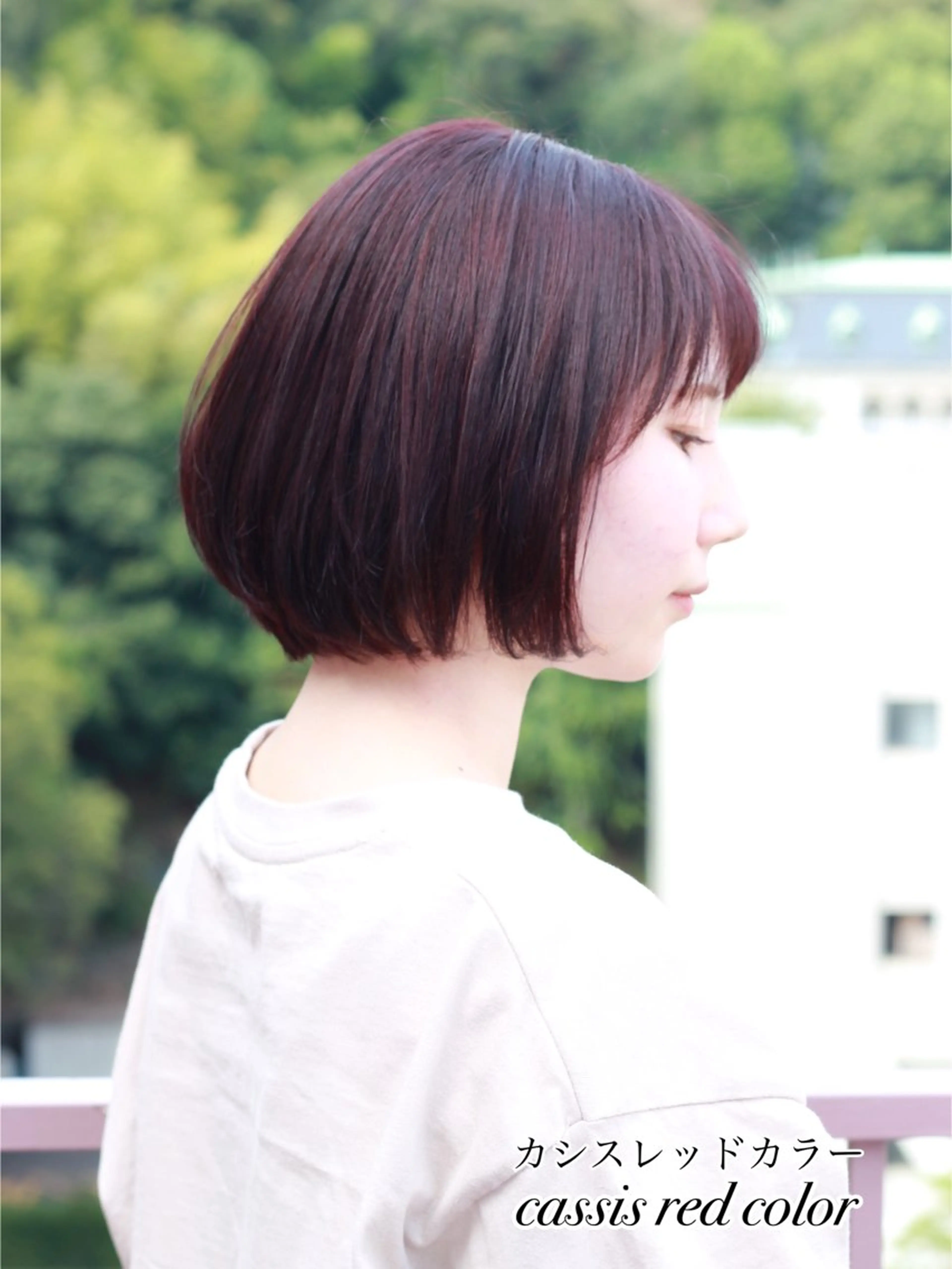 ショート カラー カシス レッドカラー カット ヘアカラー Viage （ビアージュ）のヘアスタイル