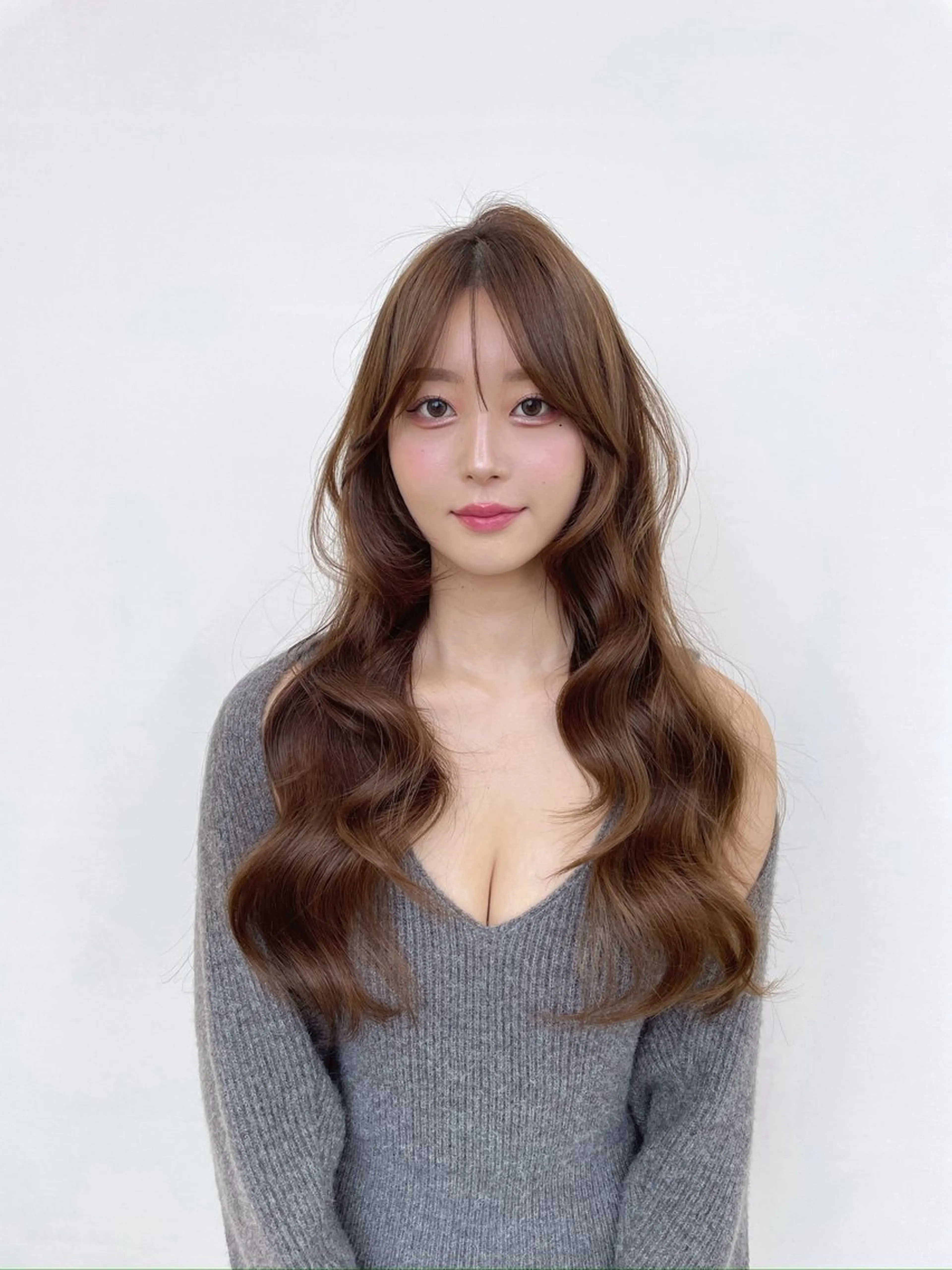 ロング カット ヘアカラー トリートメント 顔周り/透明感カラー /韓国ヘア/TAKUのヘアスタイル