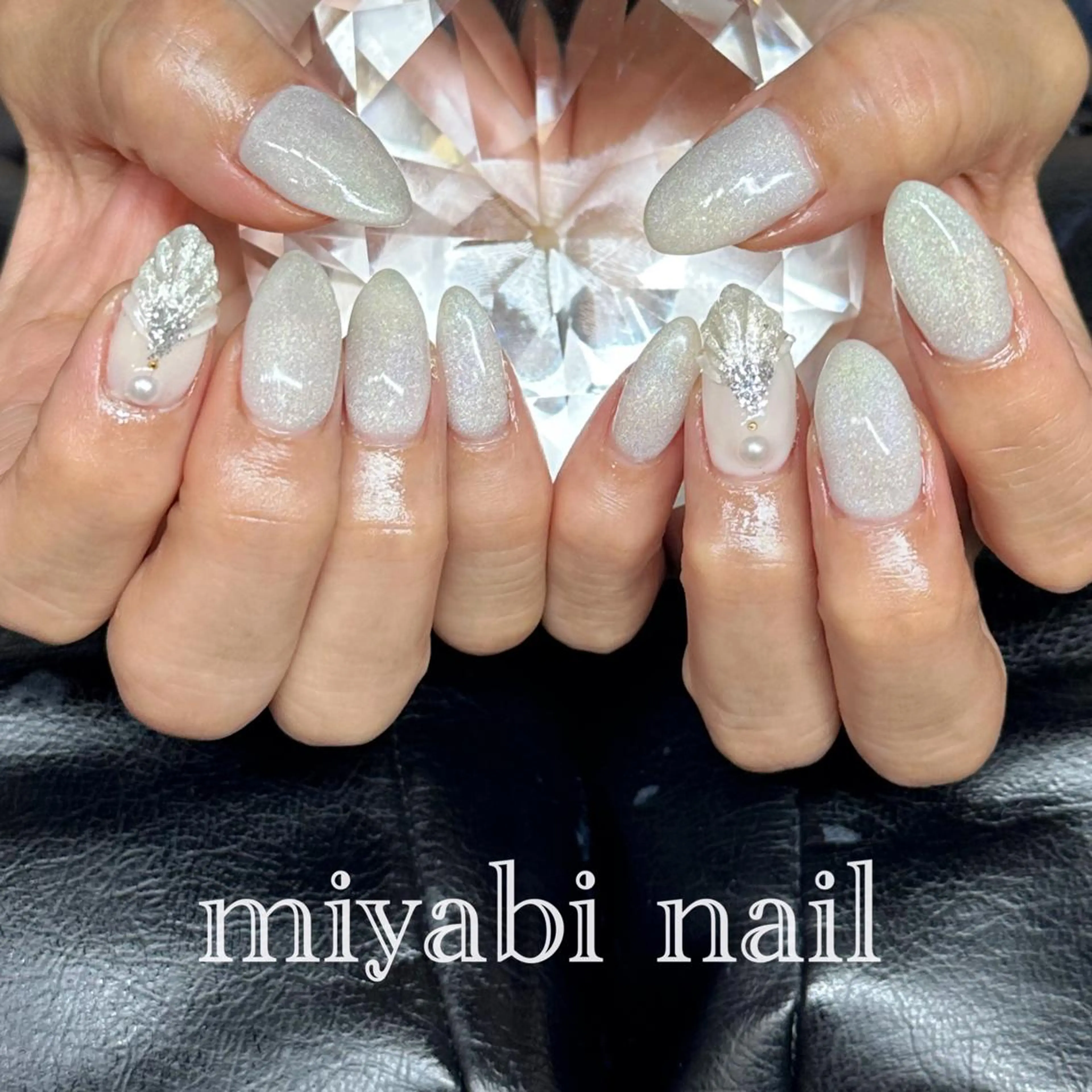 ネイル アートネイル ジェルネイル キラキラネイル マグネットネイル 持ち込み ハンドネイル miyabi nail 桂川駅近くのネイルデザイン