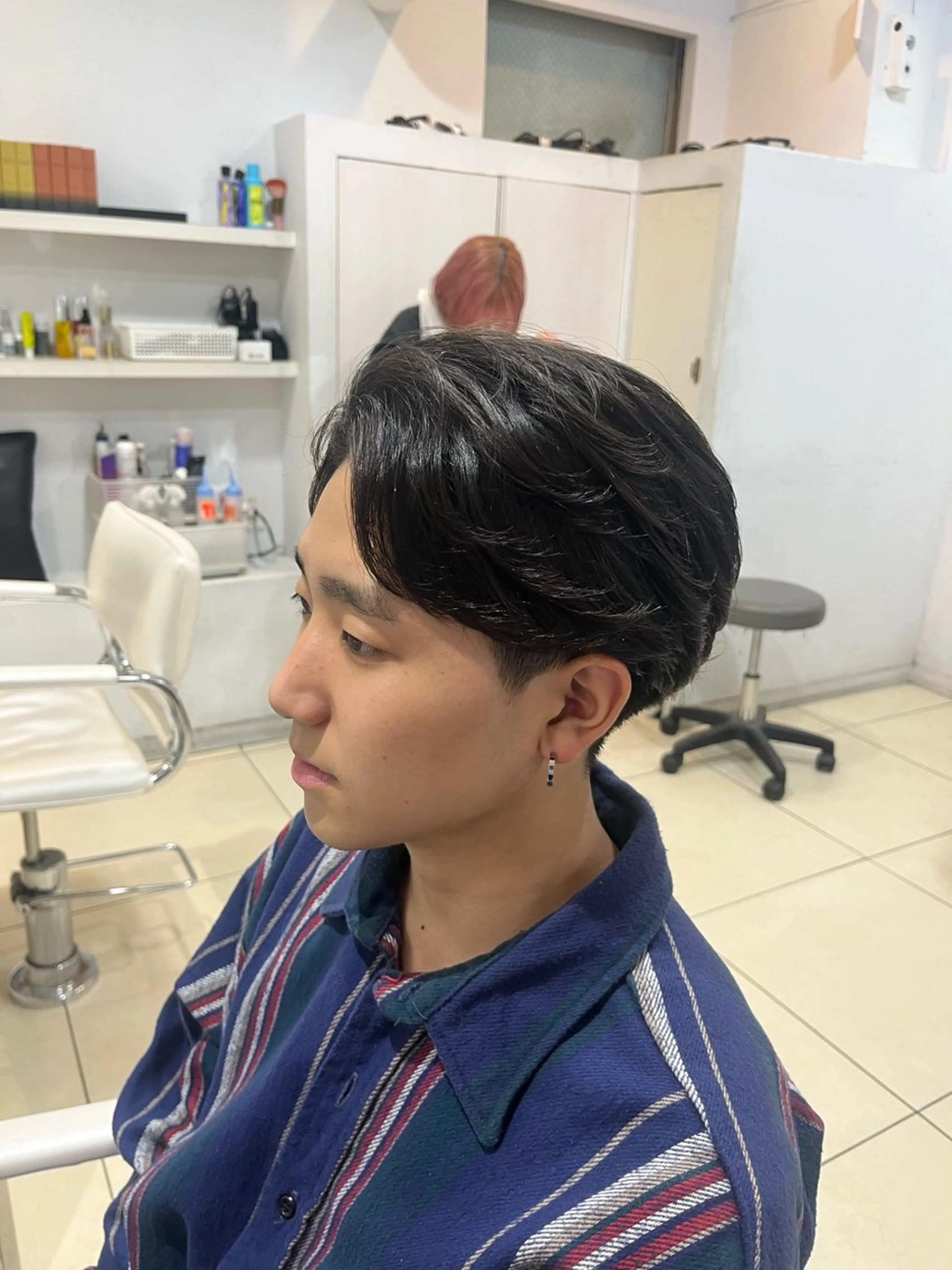 ショート パーマ メンズ 縮毛矯正 カット 縮毛矯正 韓国風メンズ/毛流れ ヘアなら須田龍世のヘアスタイル