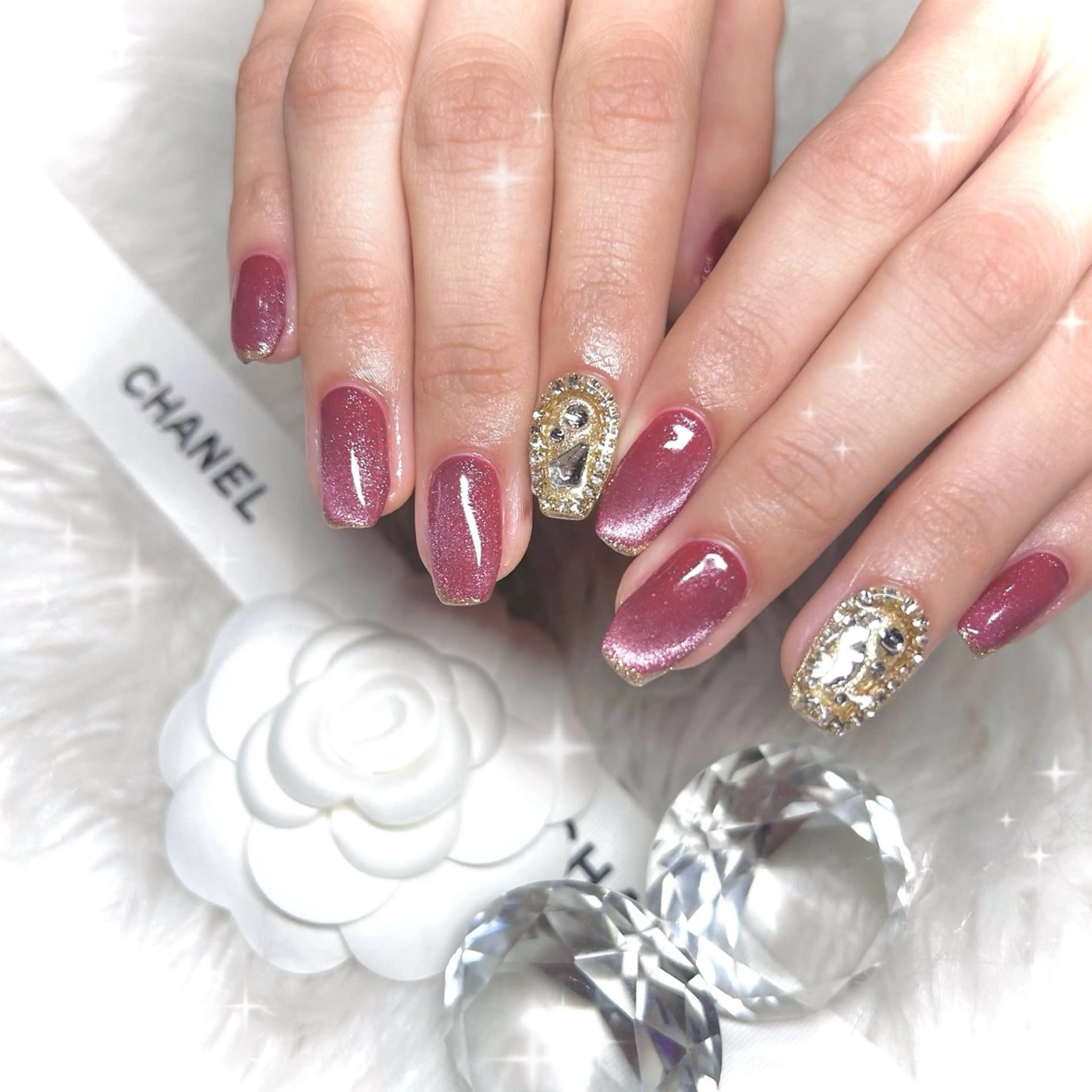 ネイル 成人式 マグネットネイル élu by Noriko 前原のネイルデザイン