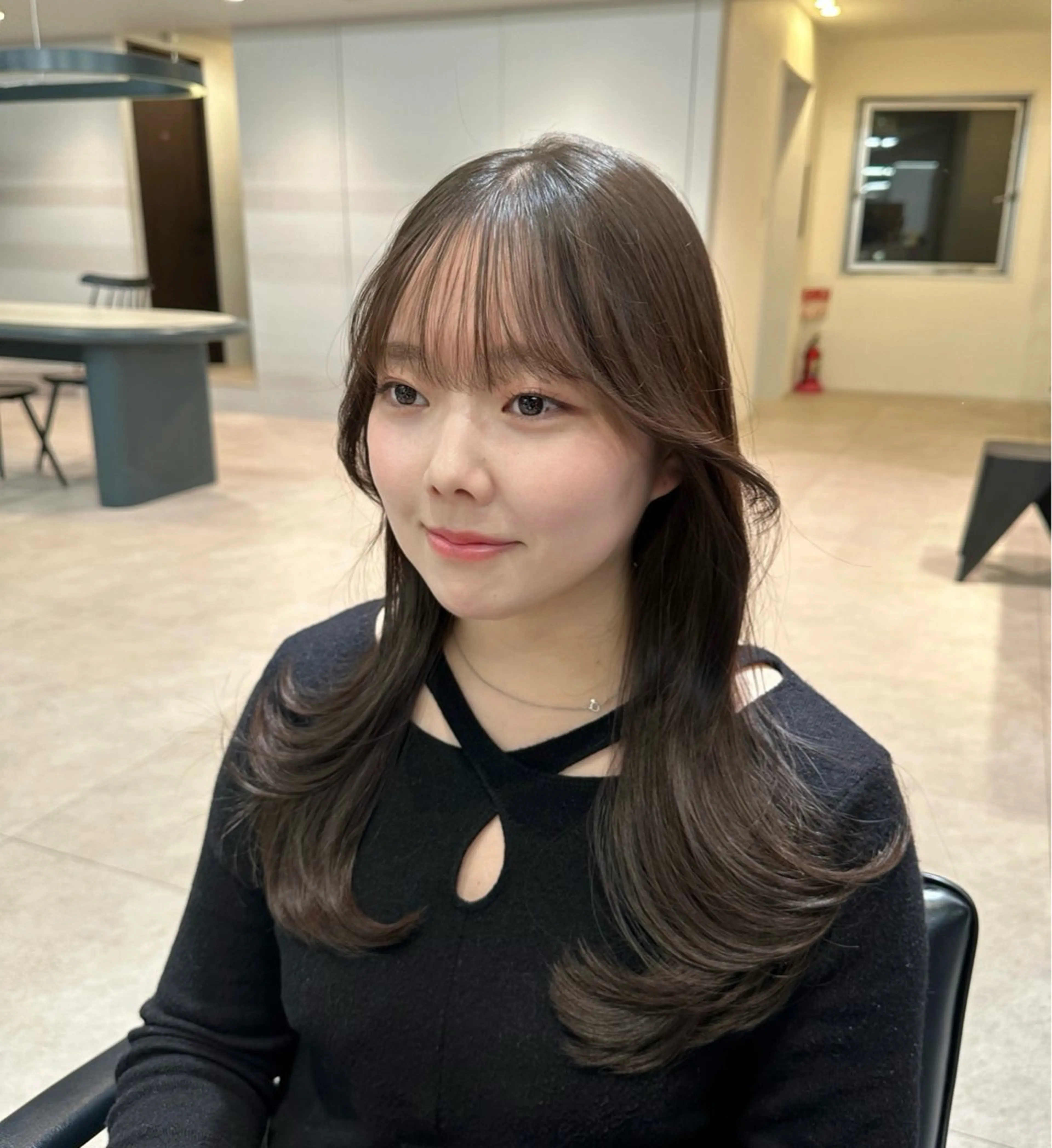 セミロング 韓国風ヘア レイヤーカット カット ヘアカラー 韓国ヘア/レイヤー Yan✂︎のヘアスタイル